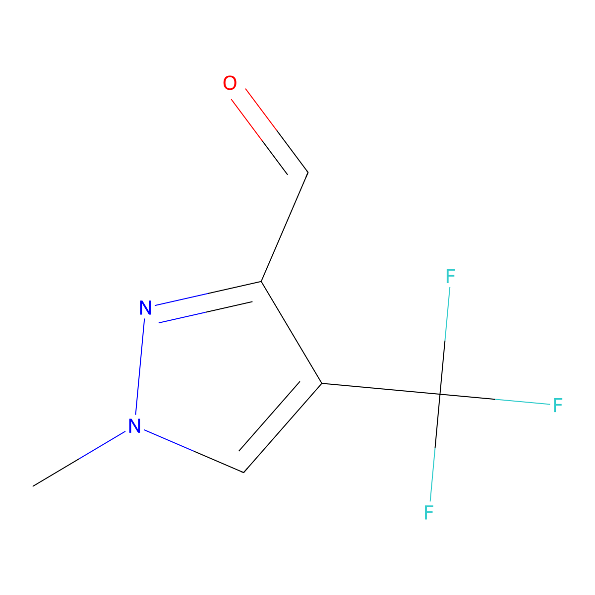1-Methyl-4-(trifluoromethyl)-1H-pyrazole-3-carbaldehyde molecular structure, CAS 1823940-28-8