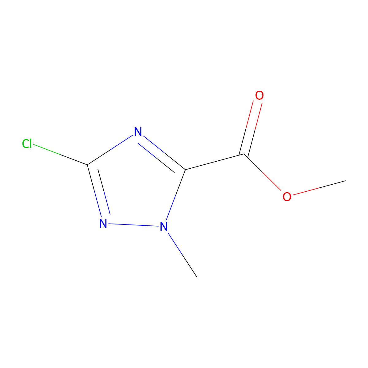 Methyl 3-chloro-1-methyl-1H-1,2,4-triazole-5-carboxylate molecular structure, CAS 1823940-71-1