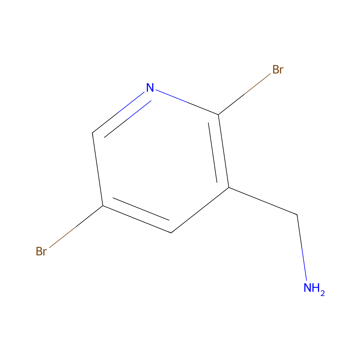 (2,5-Dibromopyridin-3-yl)methanamine molecular structure, CAS 1823941-22-5
