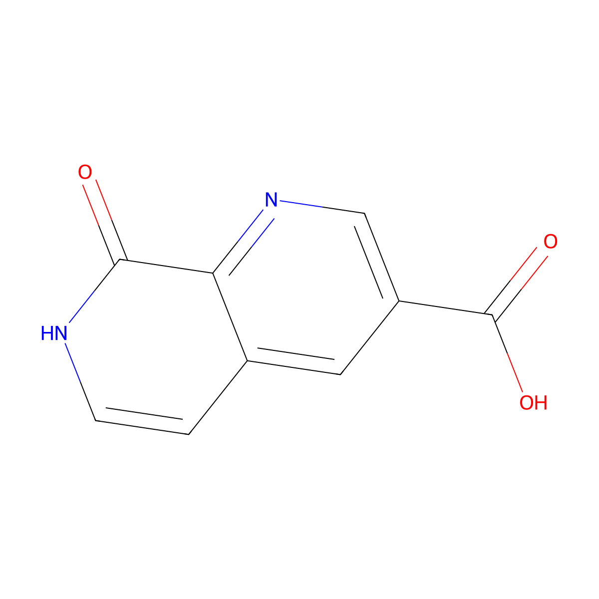 8-Oxo-7,8-dihydro-1,7-naphthyridine-3-carboxylic acid molecular structure, CAS 1823941-77-0