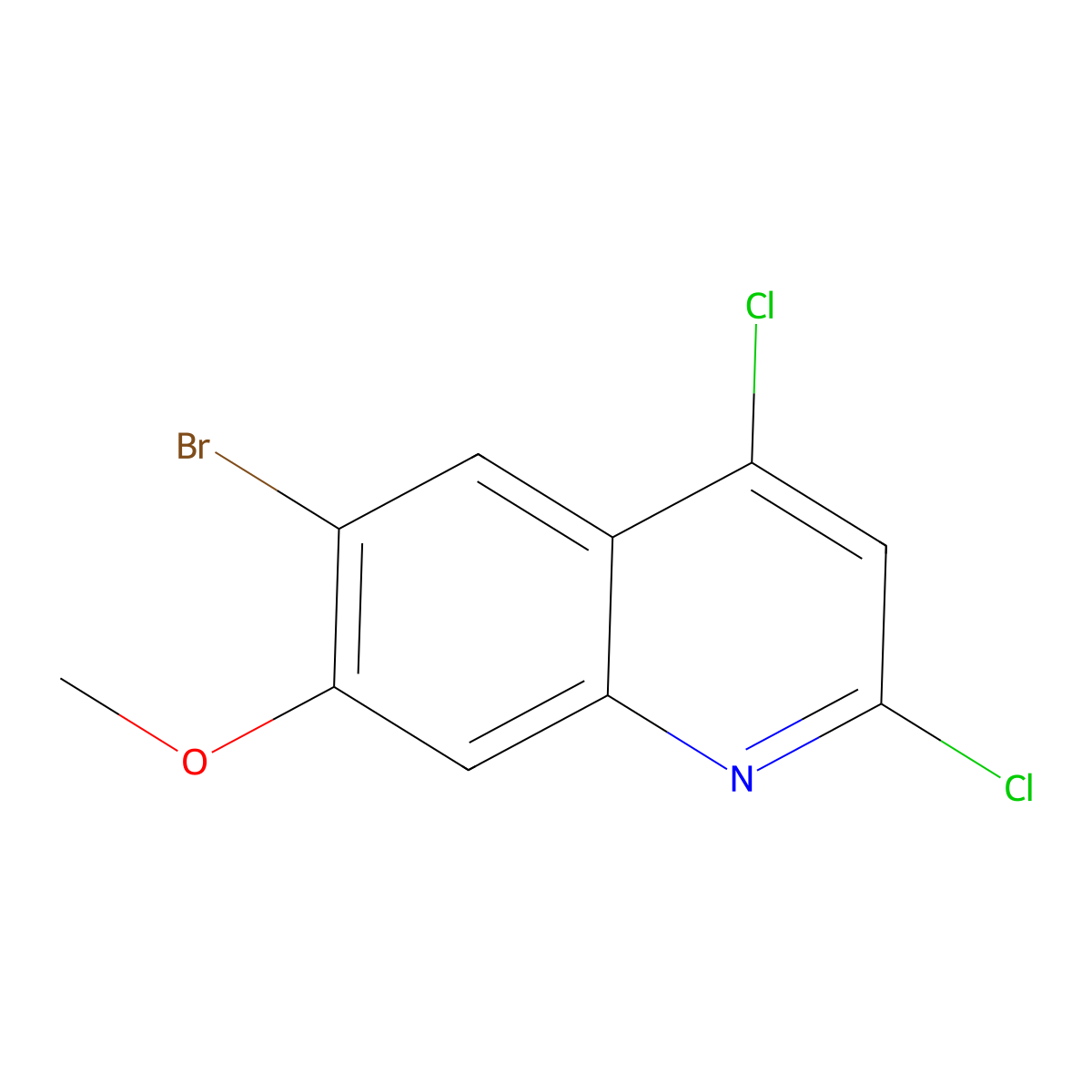 6-Bromo-2,4-dichloro-7-methoxyquinoline molecular structure, CAS 1823941-88-3