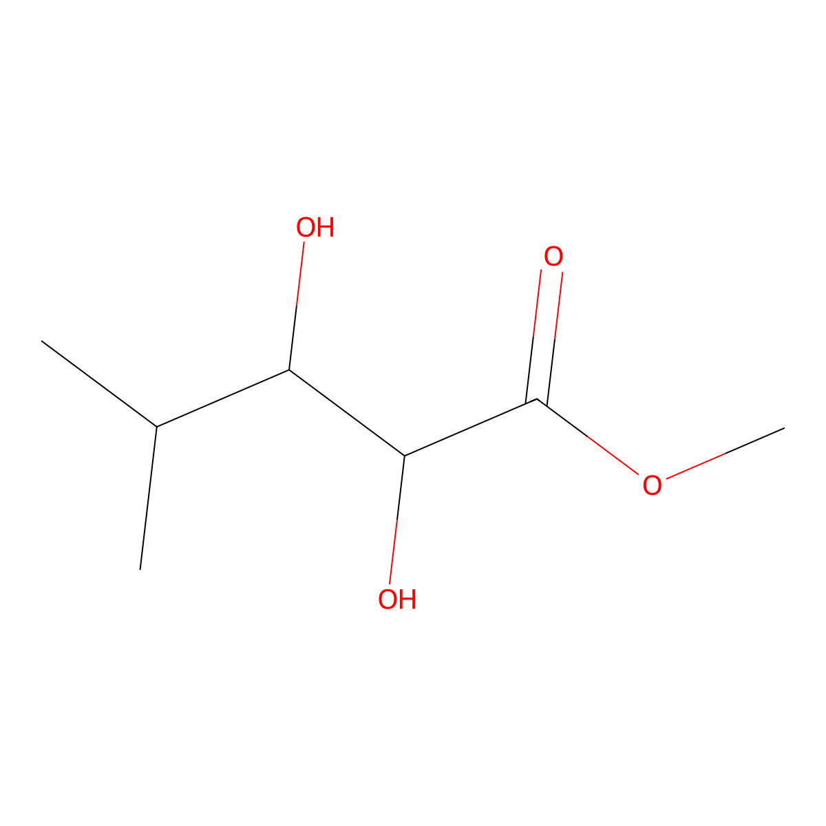 Methyl2,3-dihydroxy-4-methylpentanoate molecular structure, CAS 1823942-07-9