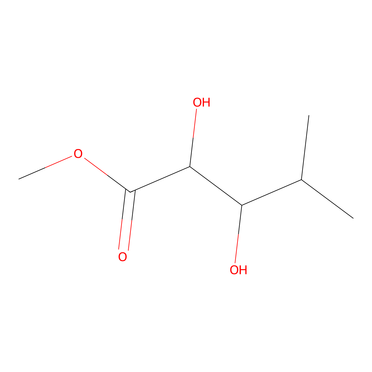 Methyl2,3-dihydroxy-4-methylpentanoate molecular structure, CAS 1823942-07-9