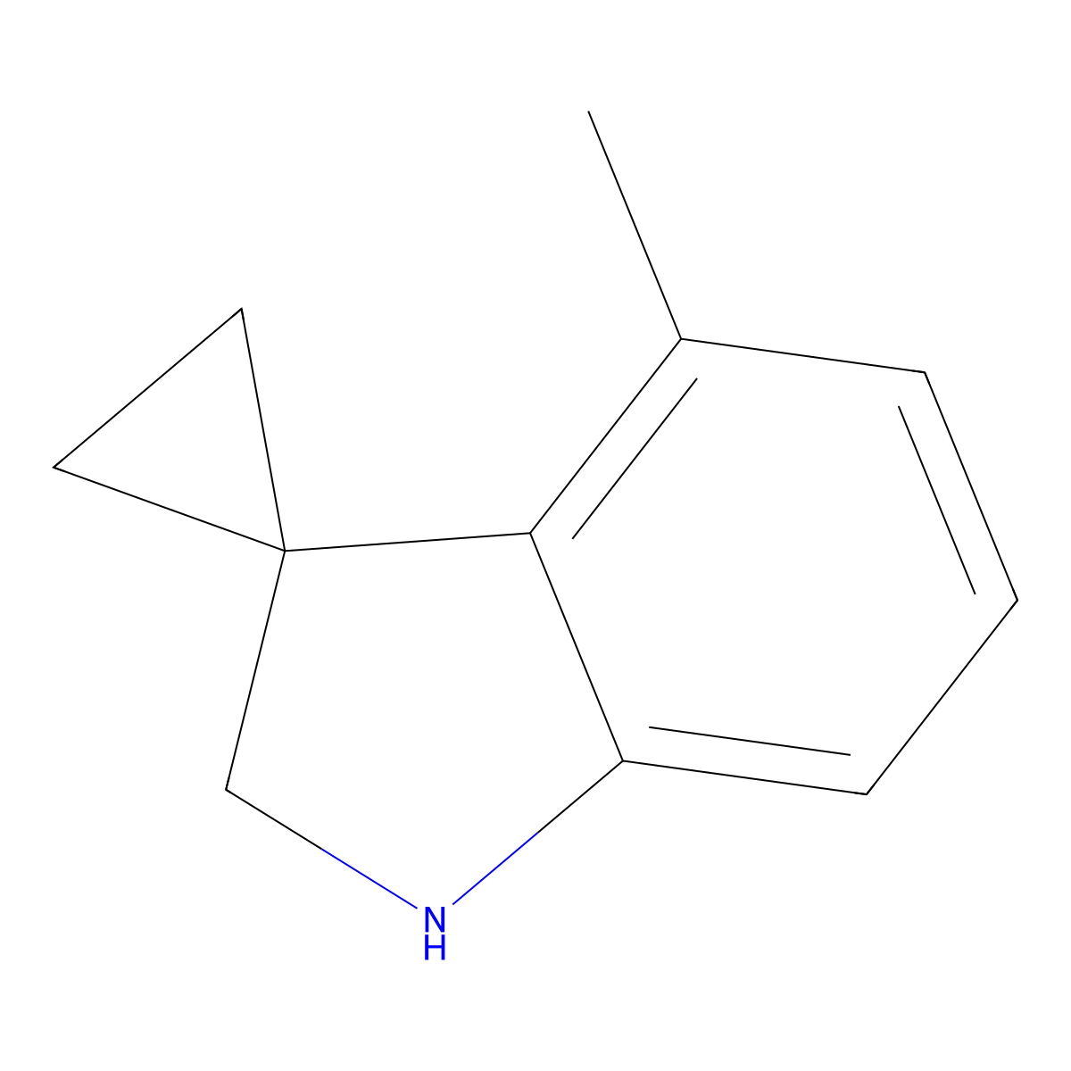 4'-Methylspiro[cyclopropane-1,3'-indoline] molecular structure, CAS 1823942-93-3