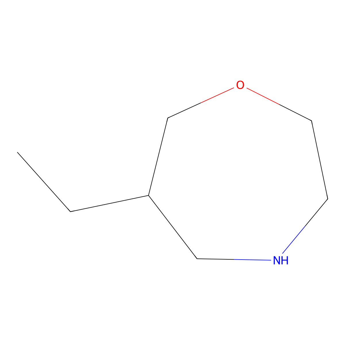 6-Ethyl-1,4-oxazepane molecular structure, CAS 1823943-90-3