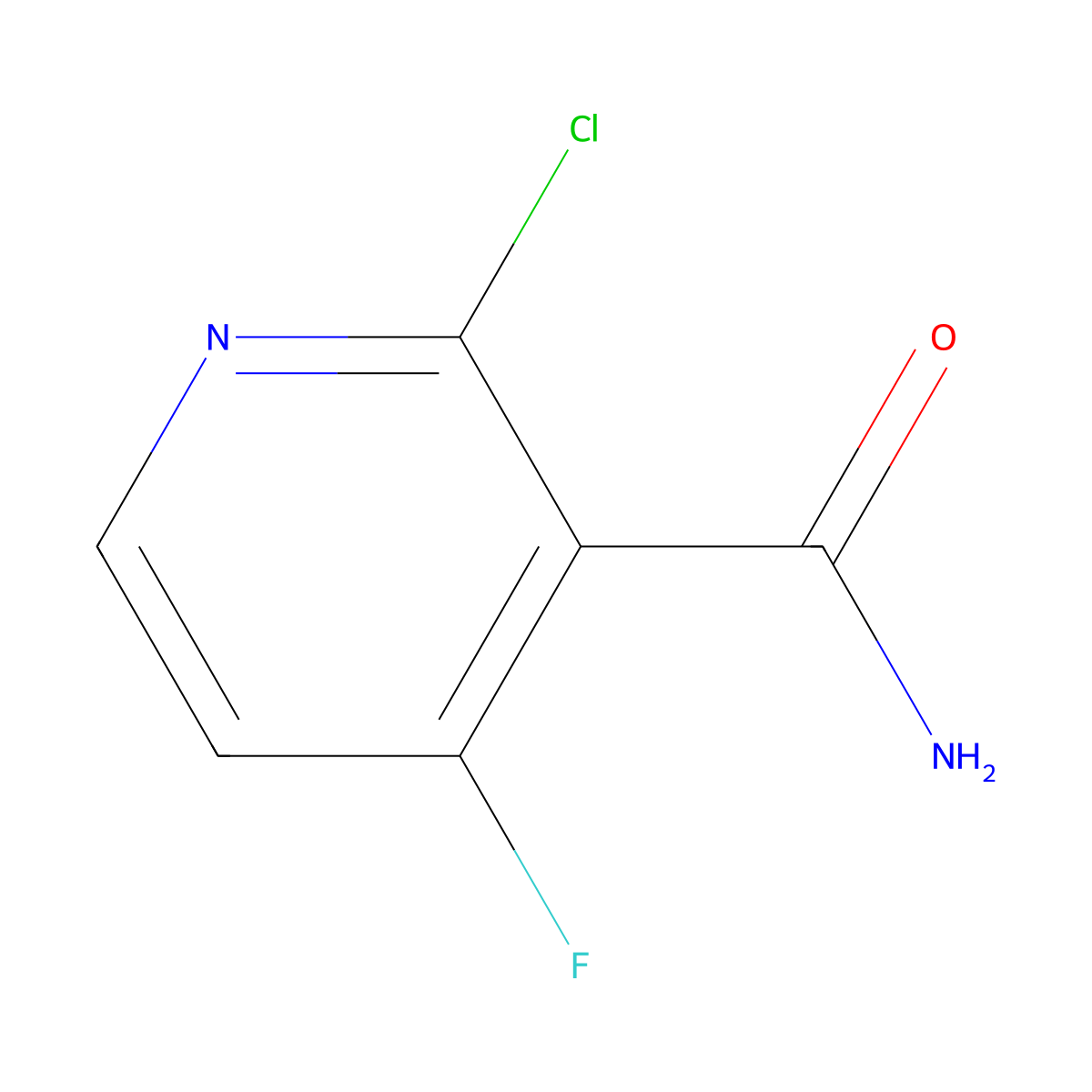 2-Chloro-4-fluoronicotinamide molecular structure, CAS 1823944-18-8
