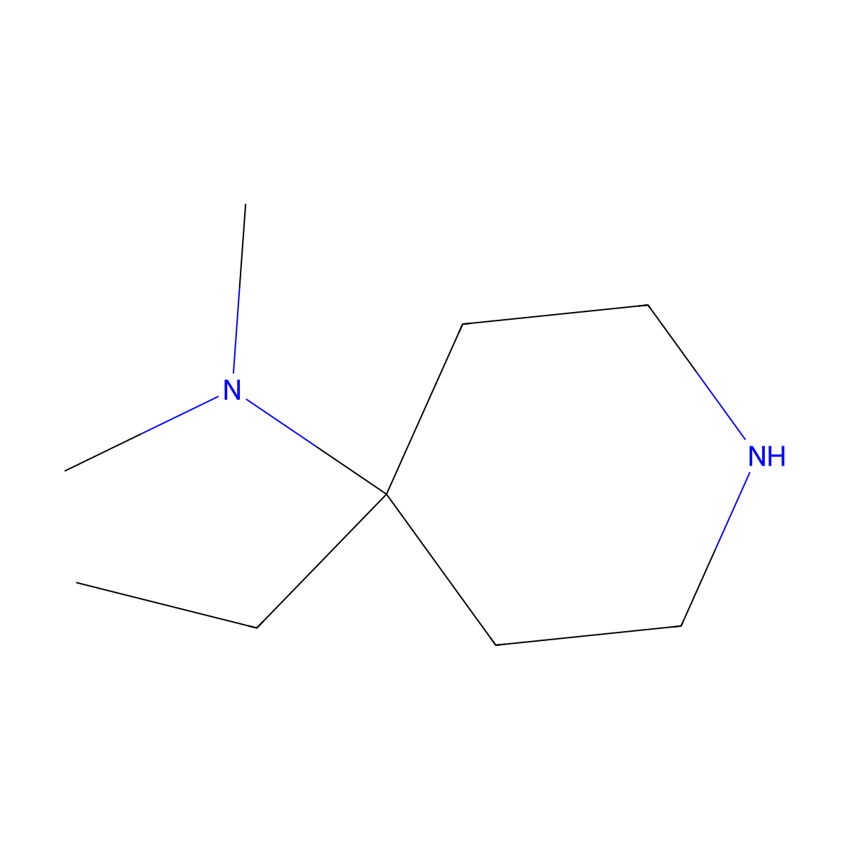 4-ethyl-N,N-dimethylpiperidin-4-amine molecular structure, CAS 1823944-23-5
