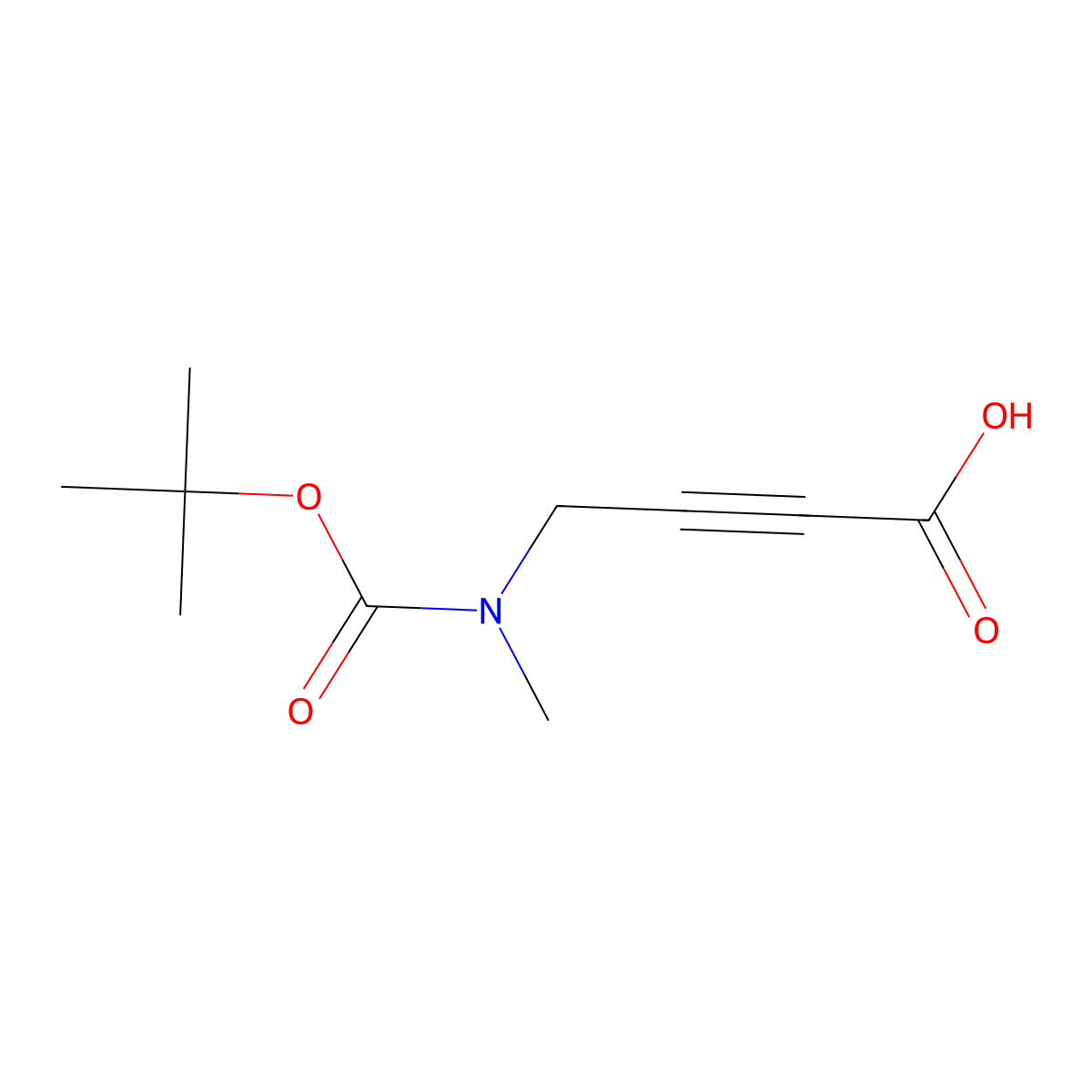 4-{[(Tert-butoxy)carbonyl](methyl)amino}but-2-ynoicacid molecular structure, CAS 1823945-04-5