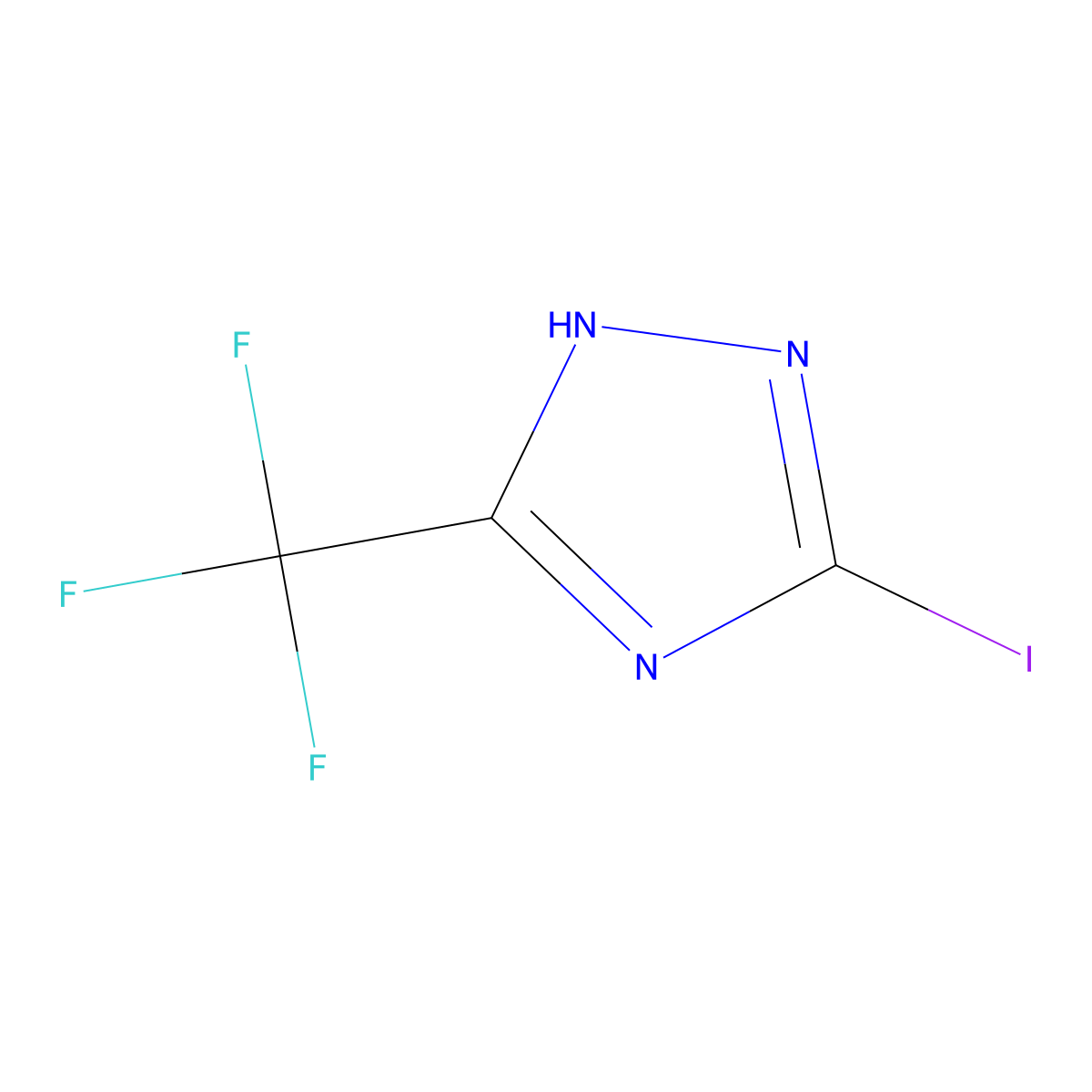 3-iodo-5-(trifluoromethyl)-4H-1,2,4-triazole molecular structure, CAS 1823945-37-4