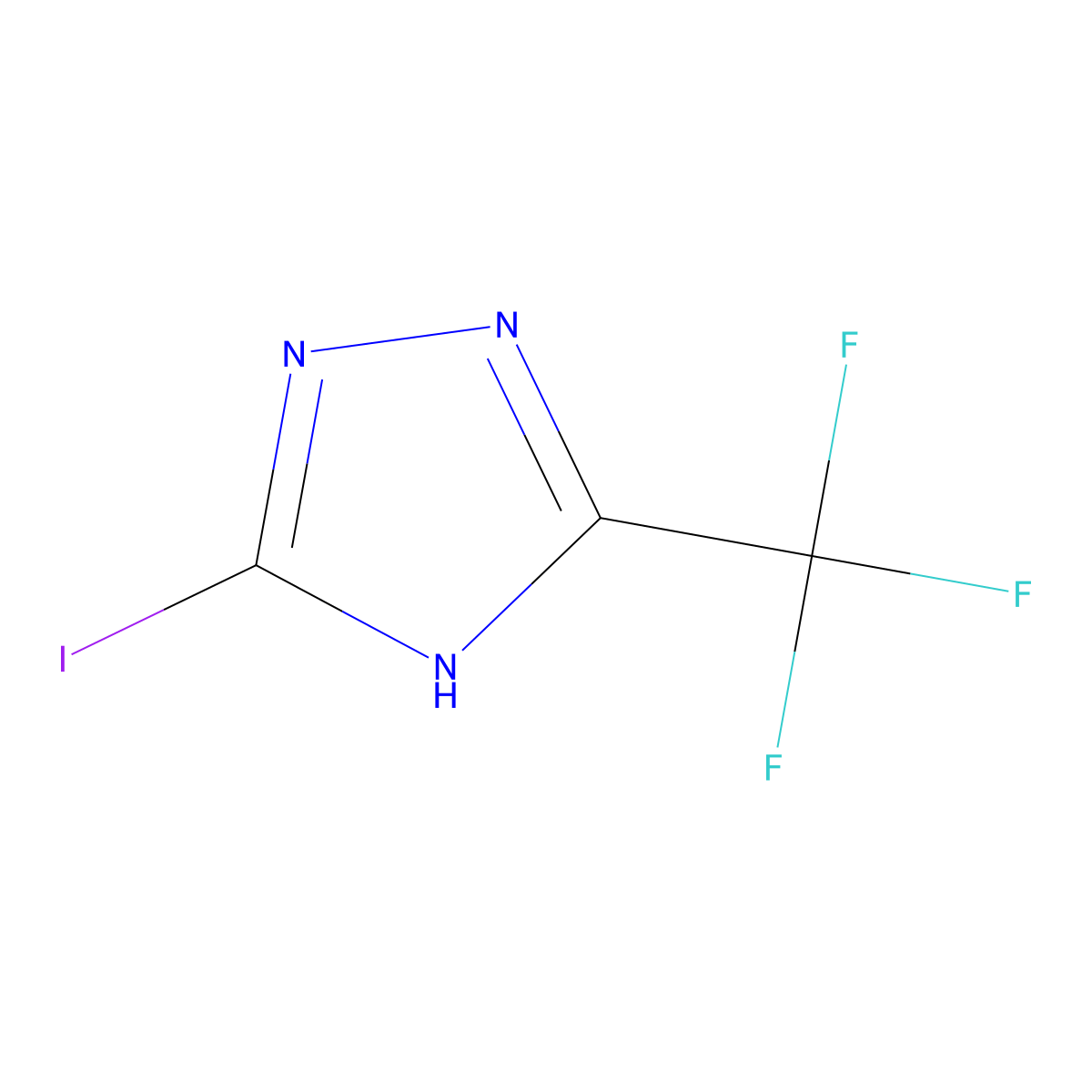 3-iodo-5-(trifluoromethyl)-4H-1,2,4-triazole molecular structure, CAS 1823945-37-4