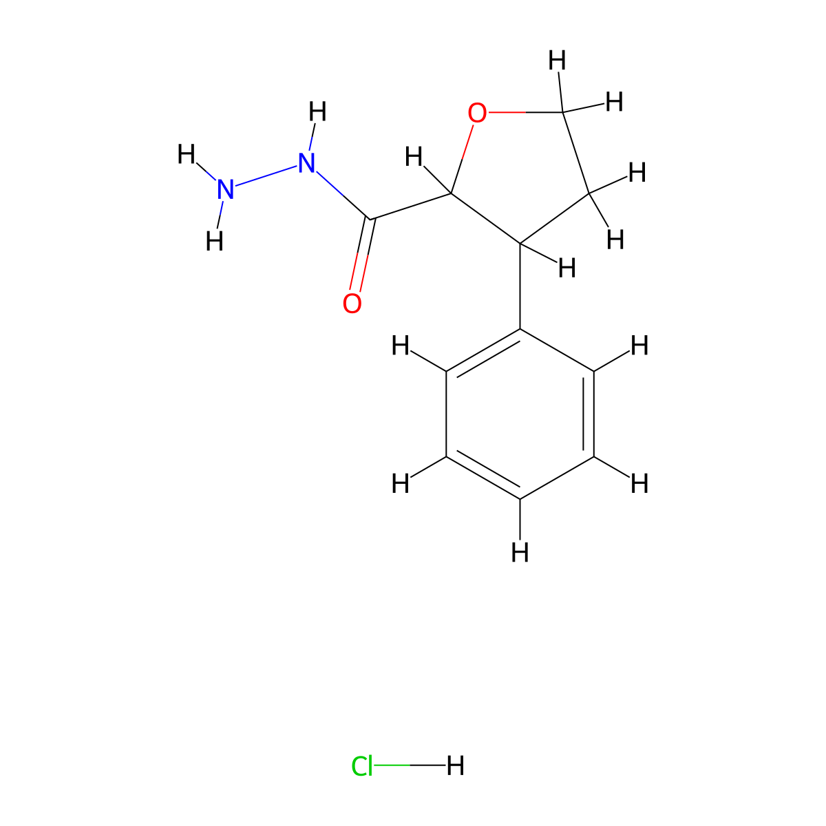 3-Phenyloxolane-2-carbohydrazide hydrochloride molecular structure, CAS 1823946-90-2