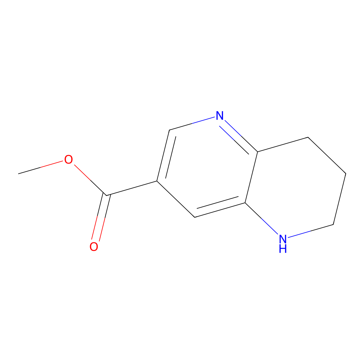 Methyl 5,6,7,8-tetrahydro-1,5-naphthyridine-3-carboxylate molecular structure, CAS 1823947-71-2