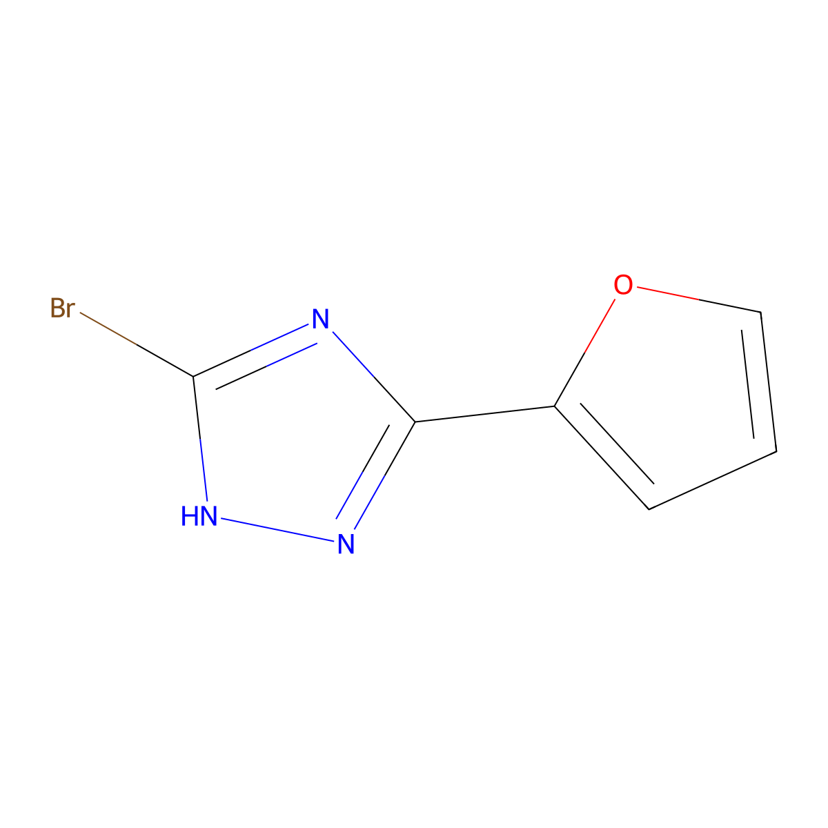 3-bromo-5-(furan-2-yl)-4H-1,2,4-triazole molecular structure, CAS 1823948-57-7