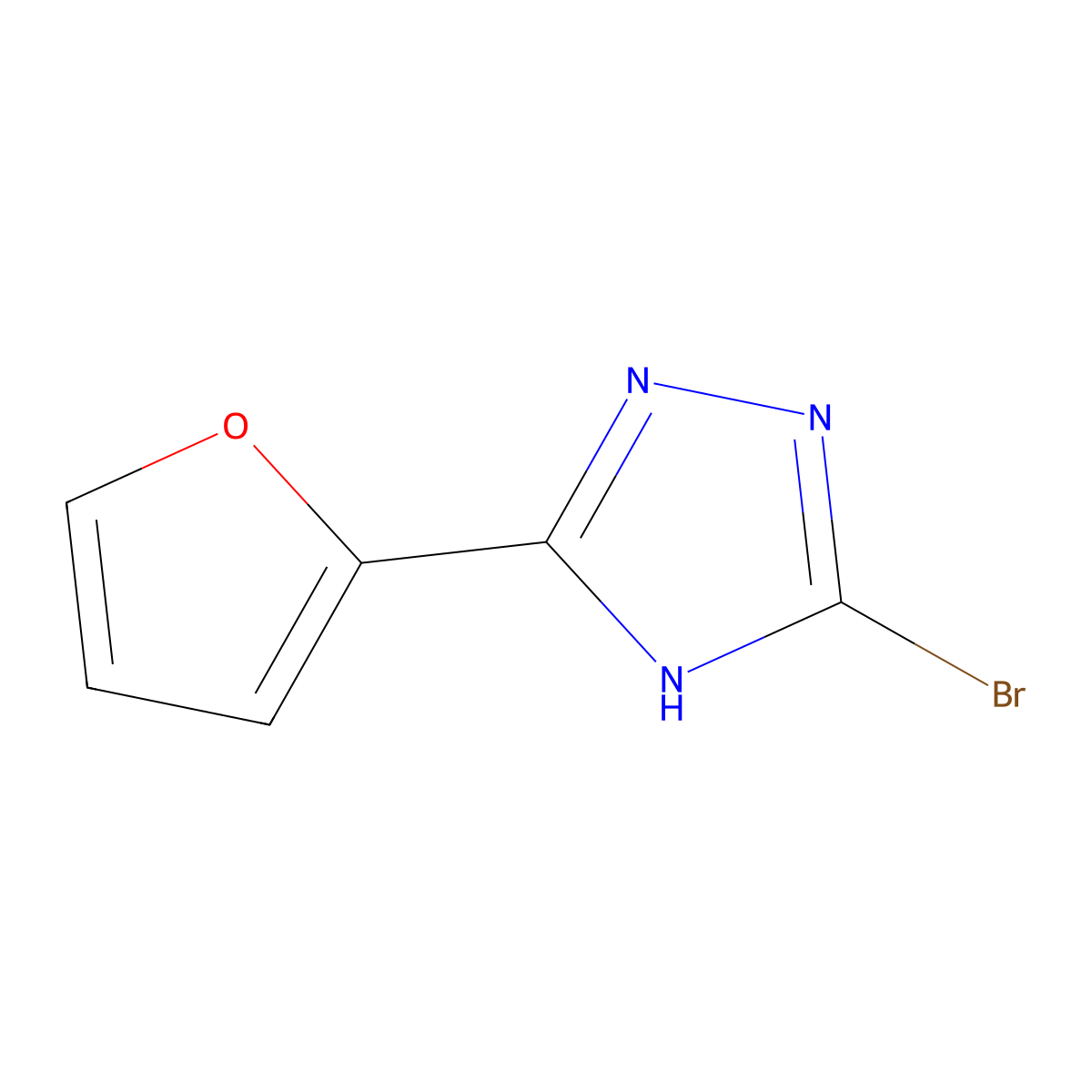 3-bromo-5-(furan-2-yl)-4H-1,2,4-triazole molecular structure, CAS 1823948-57-7