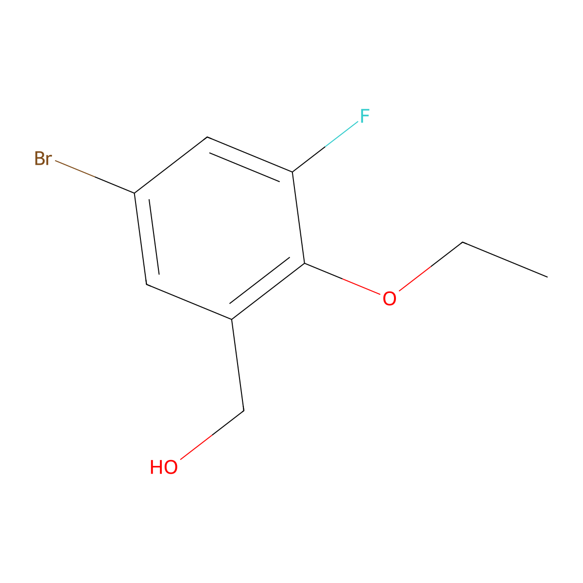 (5-Bromo-2-ethoxy-3-fluorophenyl)methanol molecular structure, CAS 1823949-60-5