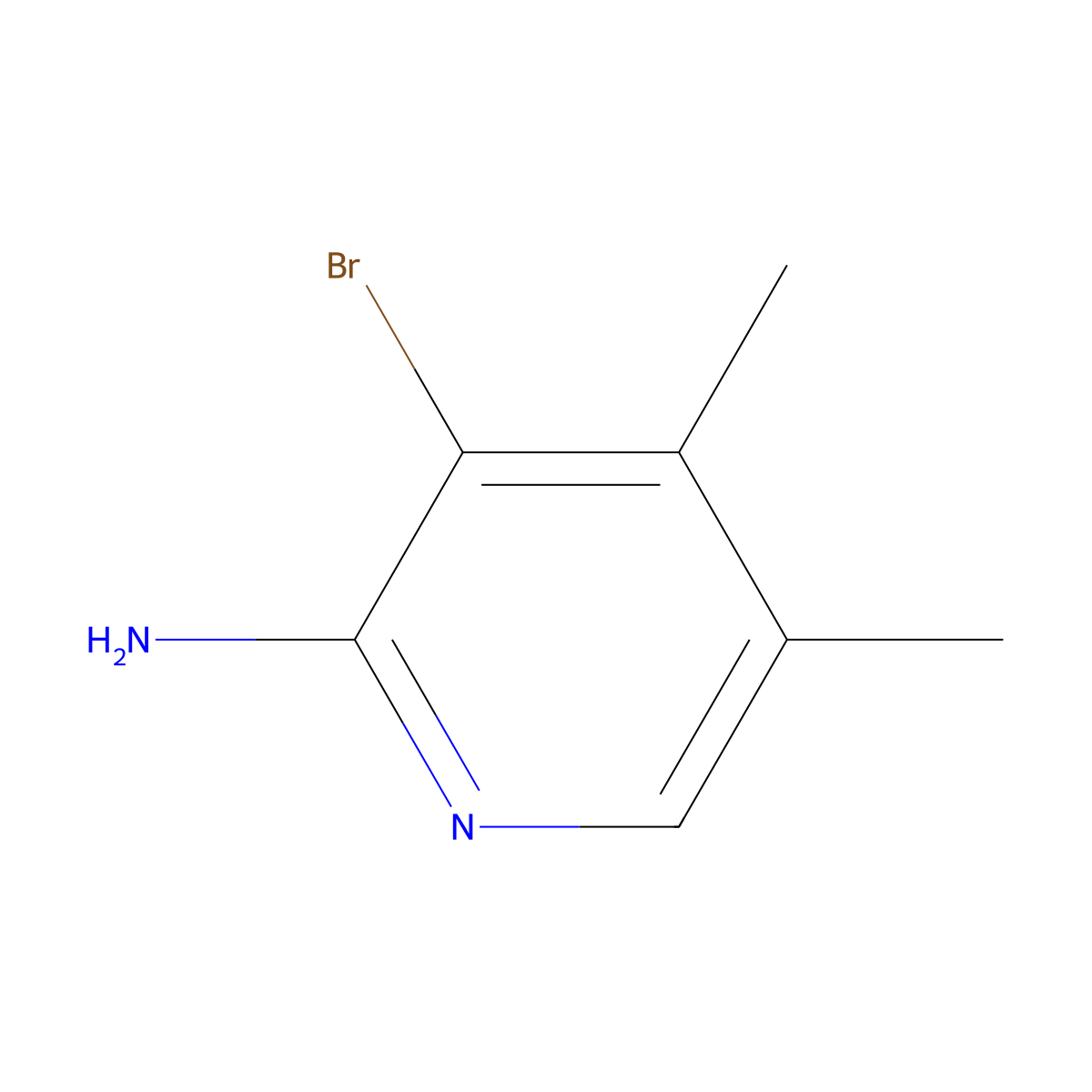 3-Bromo-4,5-dimethylpyridin-2-amine molecular structure, CAS 1823951-13-8