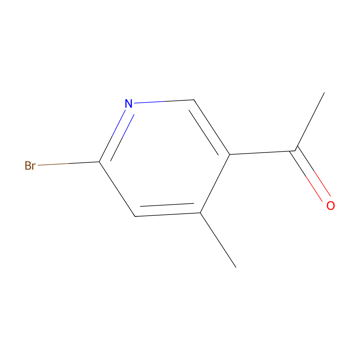 1-(6-Bromo-4-methylpyridin-3-YL)ethan-1-one molecular structure, CAS 1823952-73-3