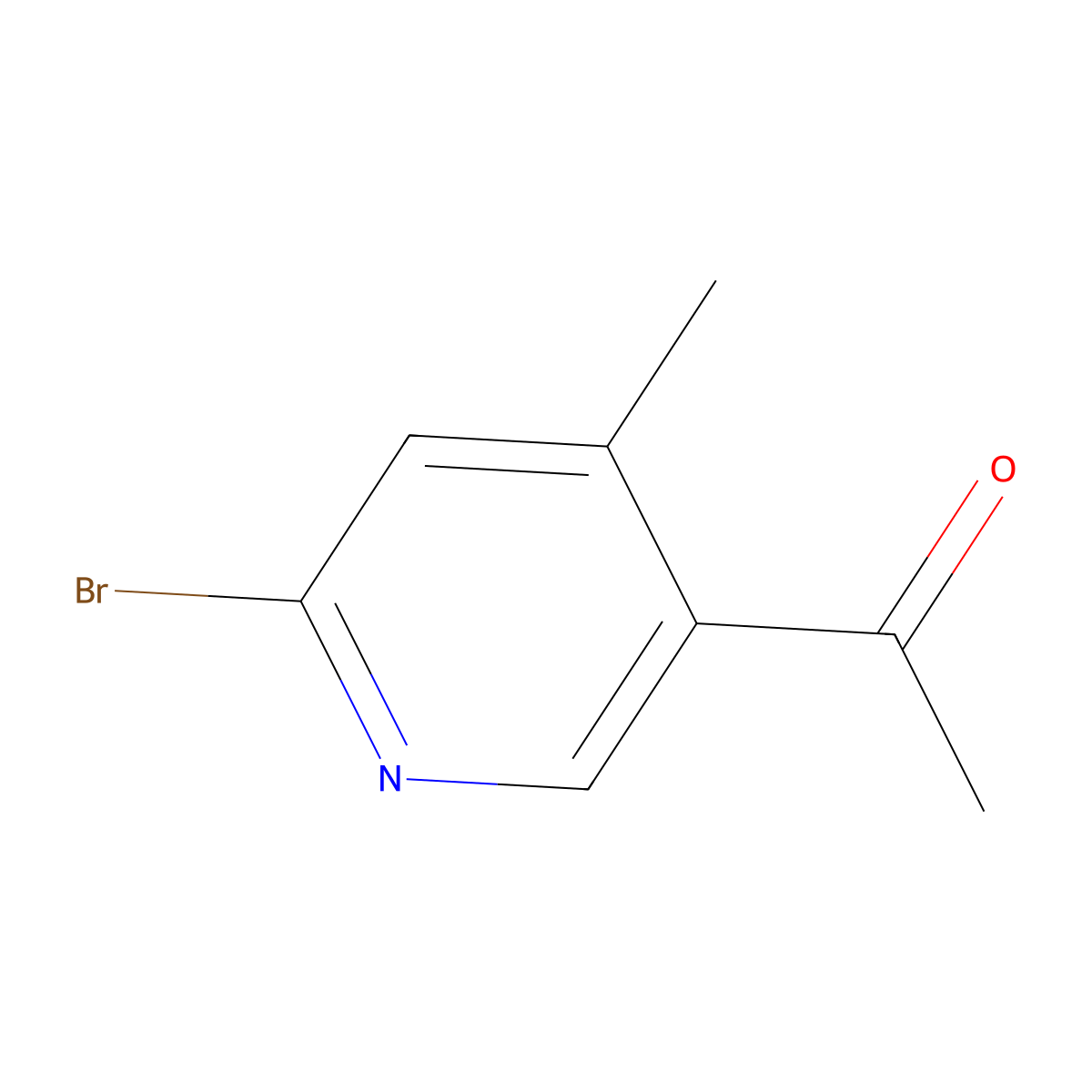 1-(6-Bromo-4-methylpyridin-3-YL)ethan-1-one molecular structure, CAS 1823952-73-3