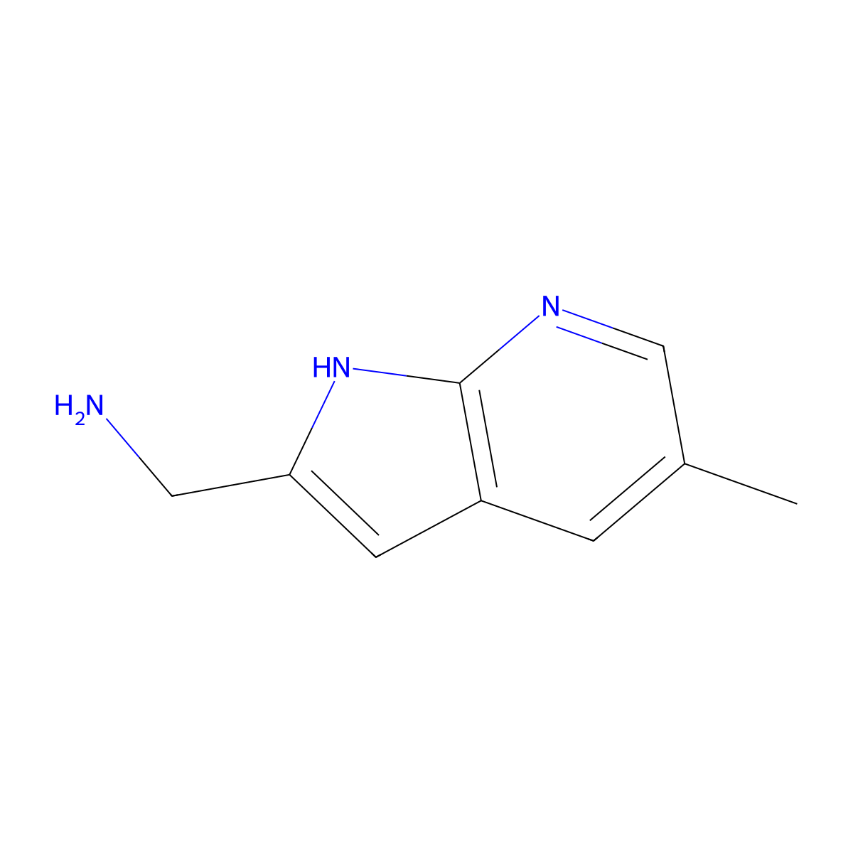 (5-Methyl-1H-pyrrolo[2,3-b]pyridin-2-yl)methanamine molecular structure, CAS 1823953-30-5