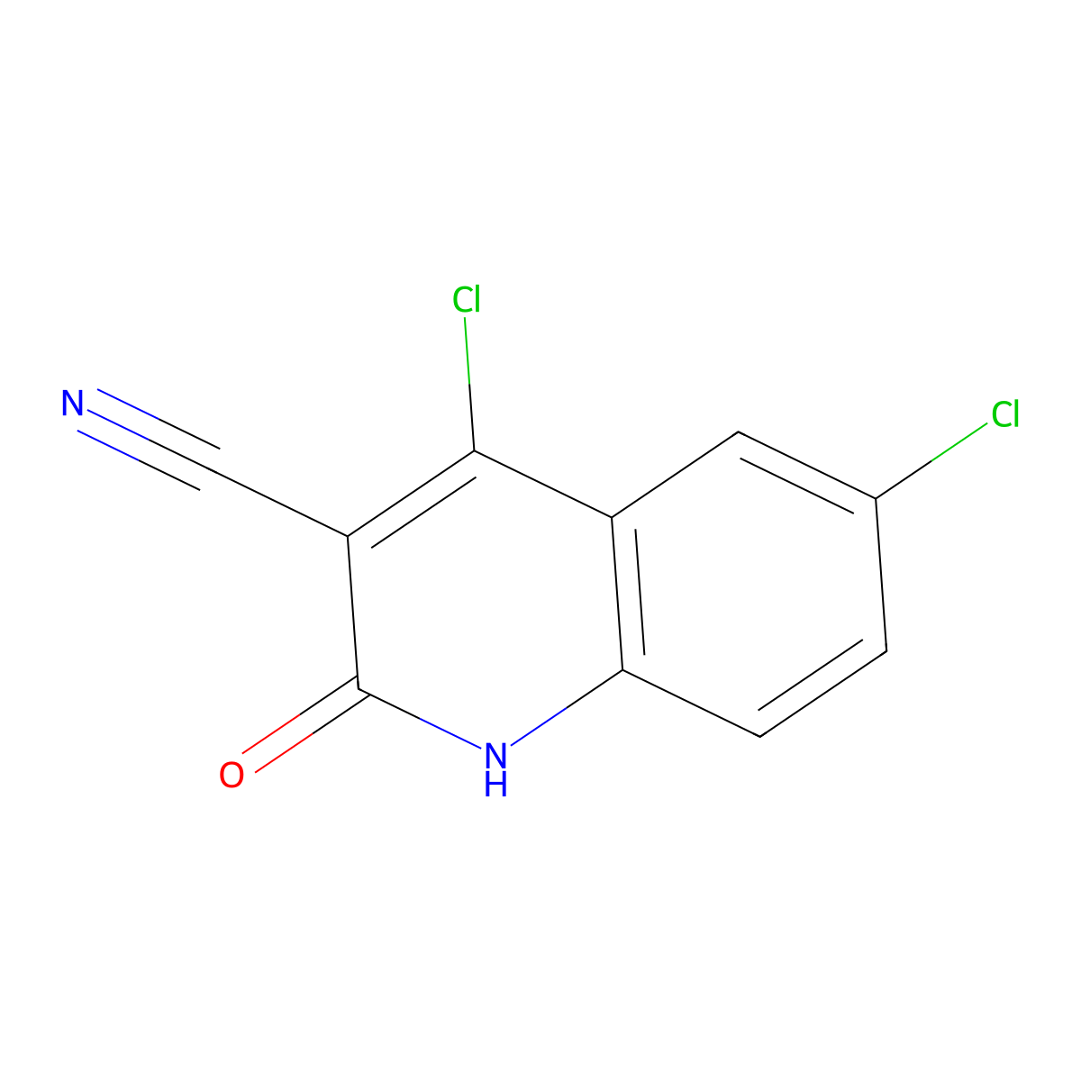 4,6-Dichloro-2-oxo-1,2-dihydroquinoline-3-carbonitrile molecular structure, CAS 1823953-73-6