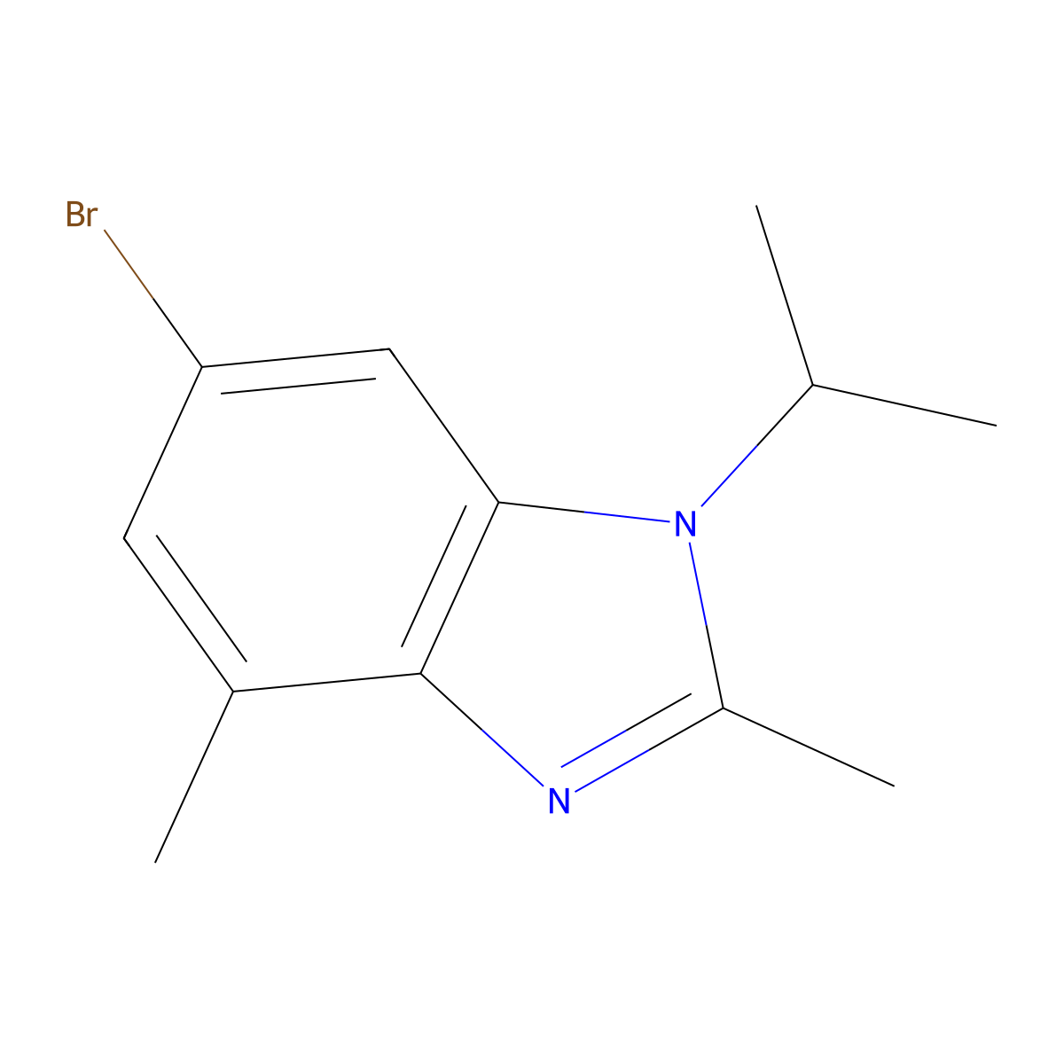 6-bromo-1-isopropyl-2,4-dimethyl-1H-benzo[d]imidazole molecular structure, CAS 1823953-91-8