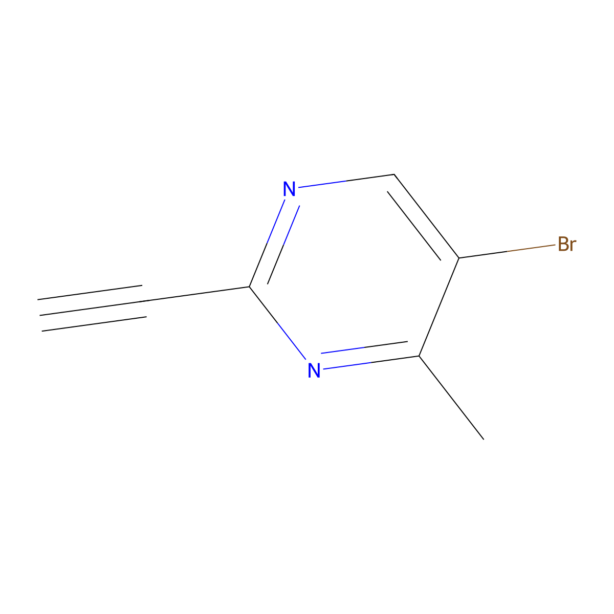 5-Bromo-2-ethynyl-4-methylpyrimidine molecular structure, CAS 1823953-96-3