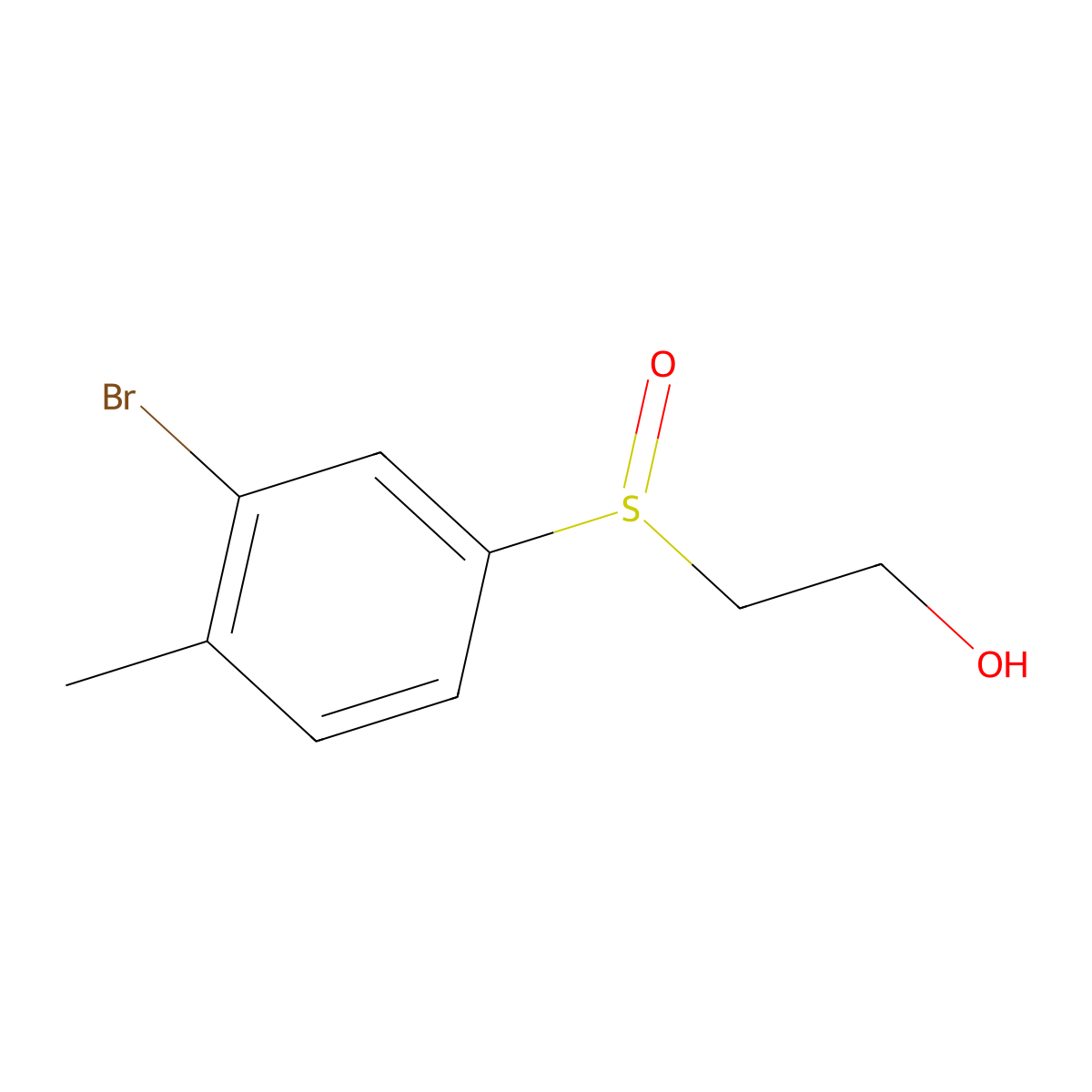 2-(3-Bromo-4-methyl-benzenesulfinyl)-ethanol molecular structure, CAS 1823954-25-1