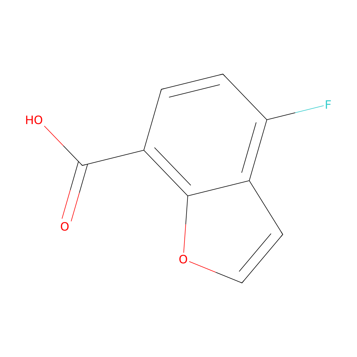 4-Fluoro-1-benzofuran-7-carboxylic acid molecular structure, CAS 1823956-50-8