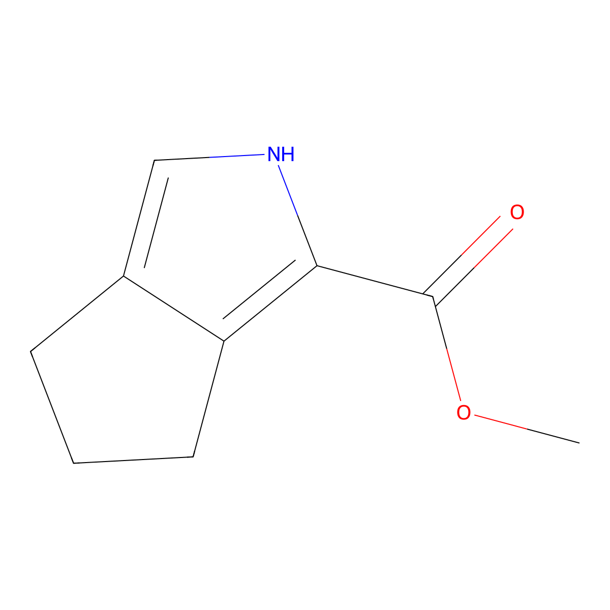 Cyclopenta[c]pyrrole-1-carboxylic acid, 2,4,5,6-tetrahydro-, methyl ester molecular structure, CAS 1823957-30-7