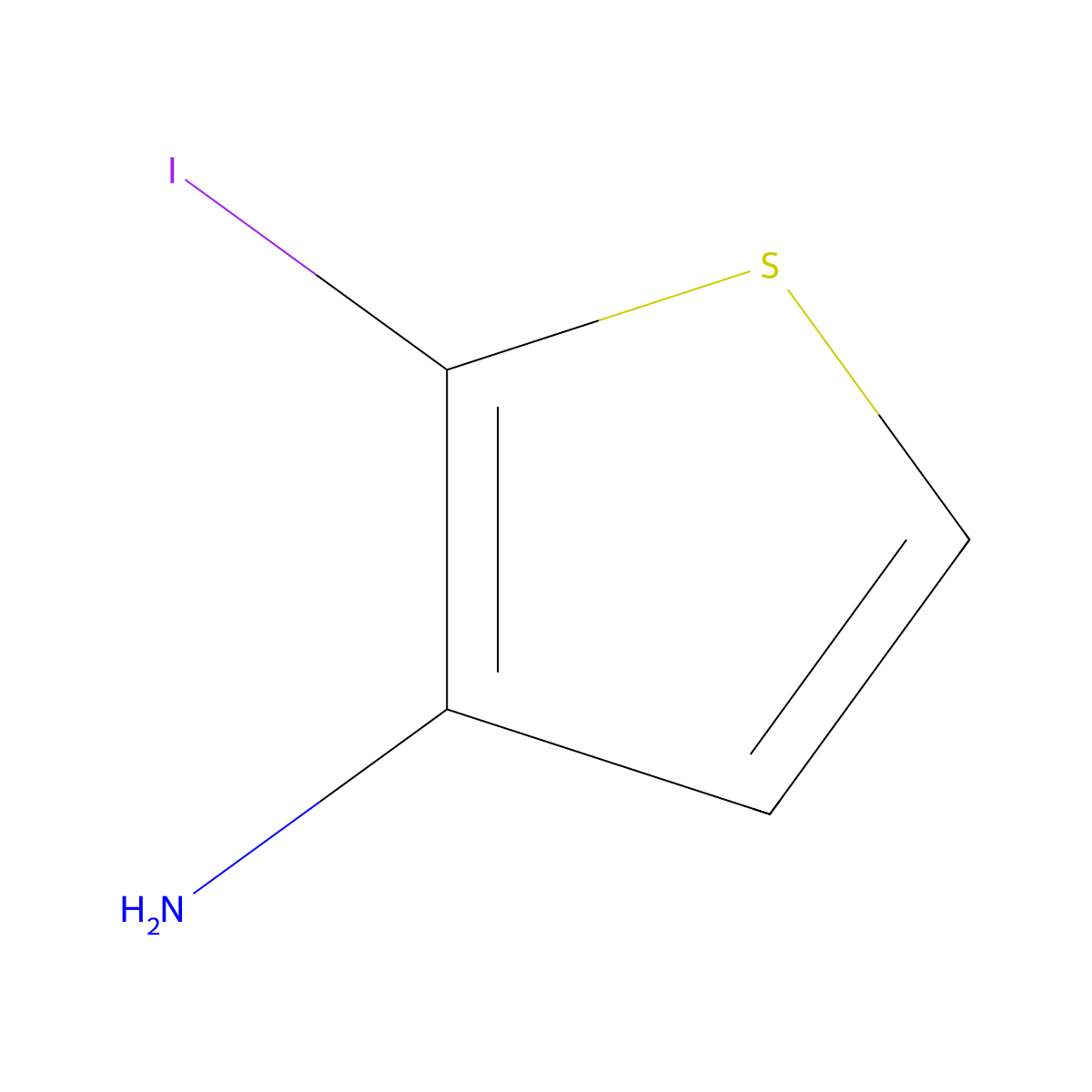 2-Iodothiophen-3-amine molecular structure, CAS 1823957-31-8