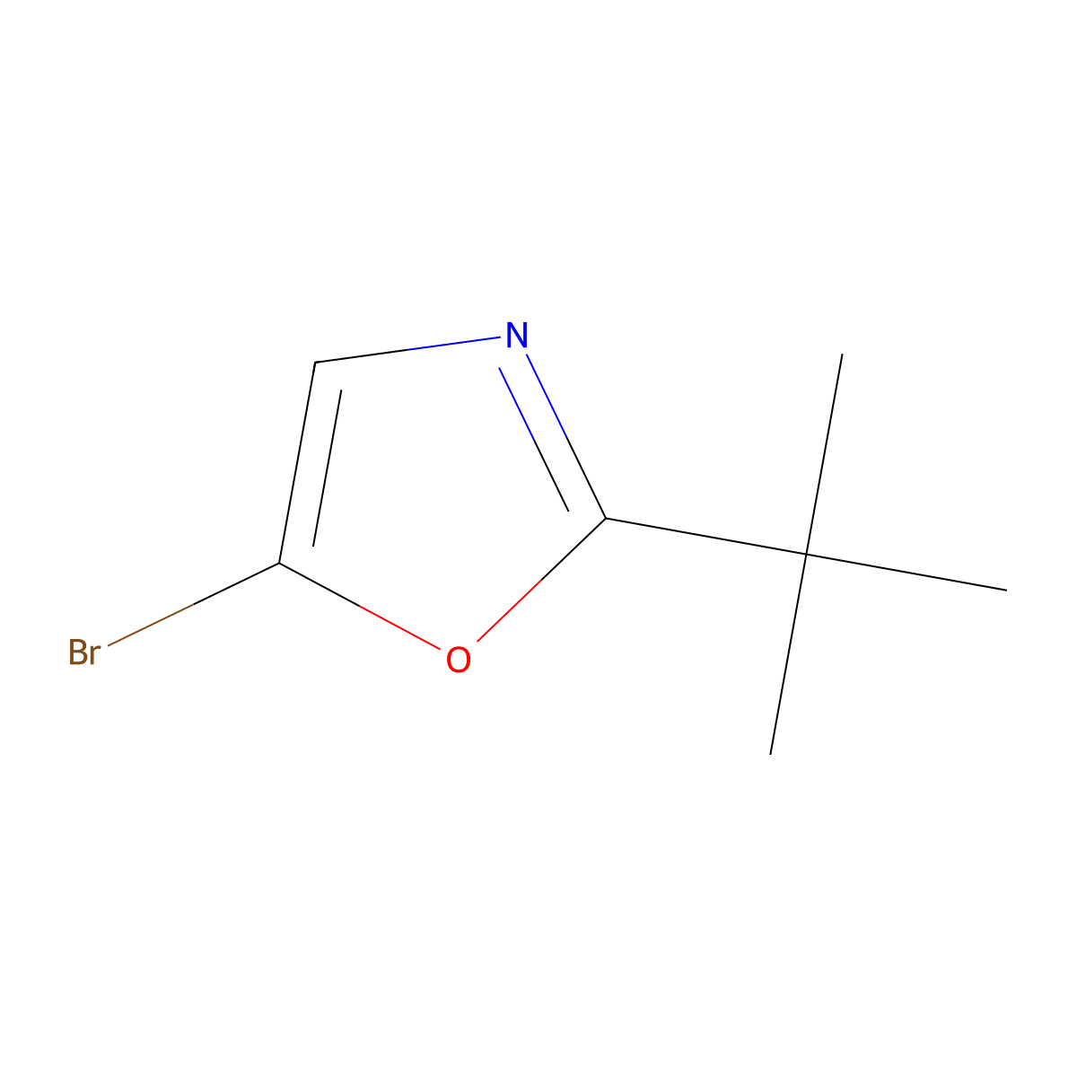 5-Bromo-2-tert-butyl-1,3-oxazole molecular structure, CAS 1823957-38-5