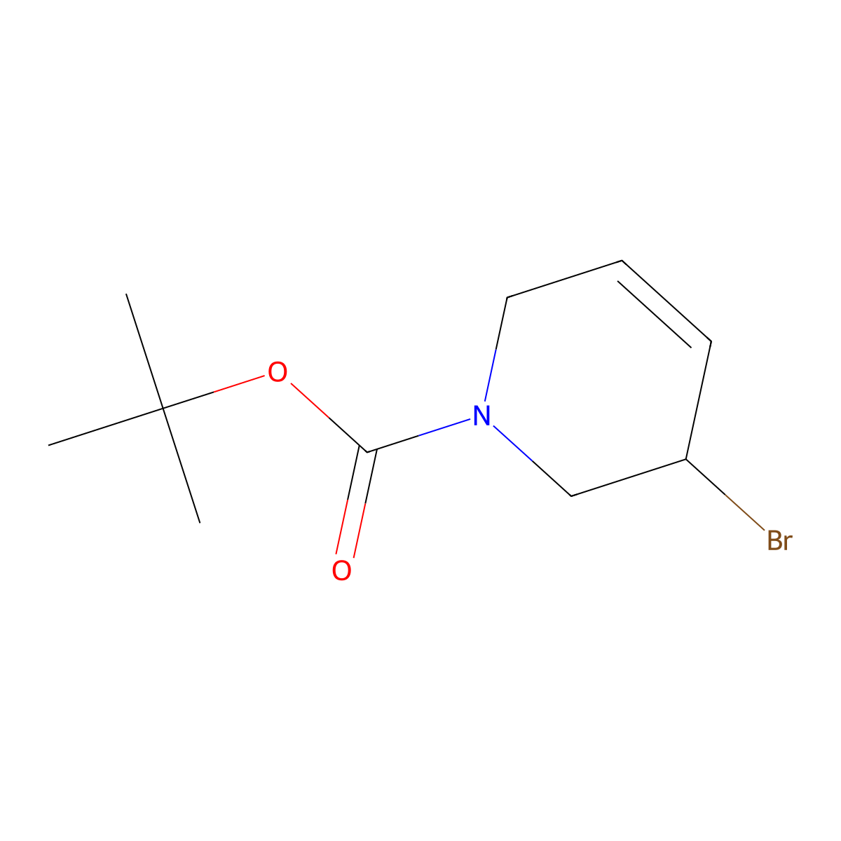 Tert-butyl 3-bromo-1,2,3,6-tetrahydropyridine-1-carboxylate molecular structure, CAS 1823957-69-2