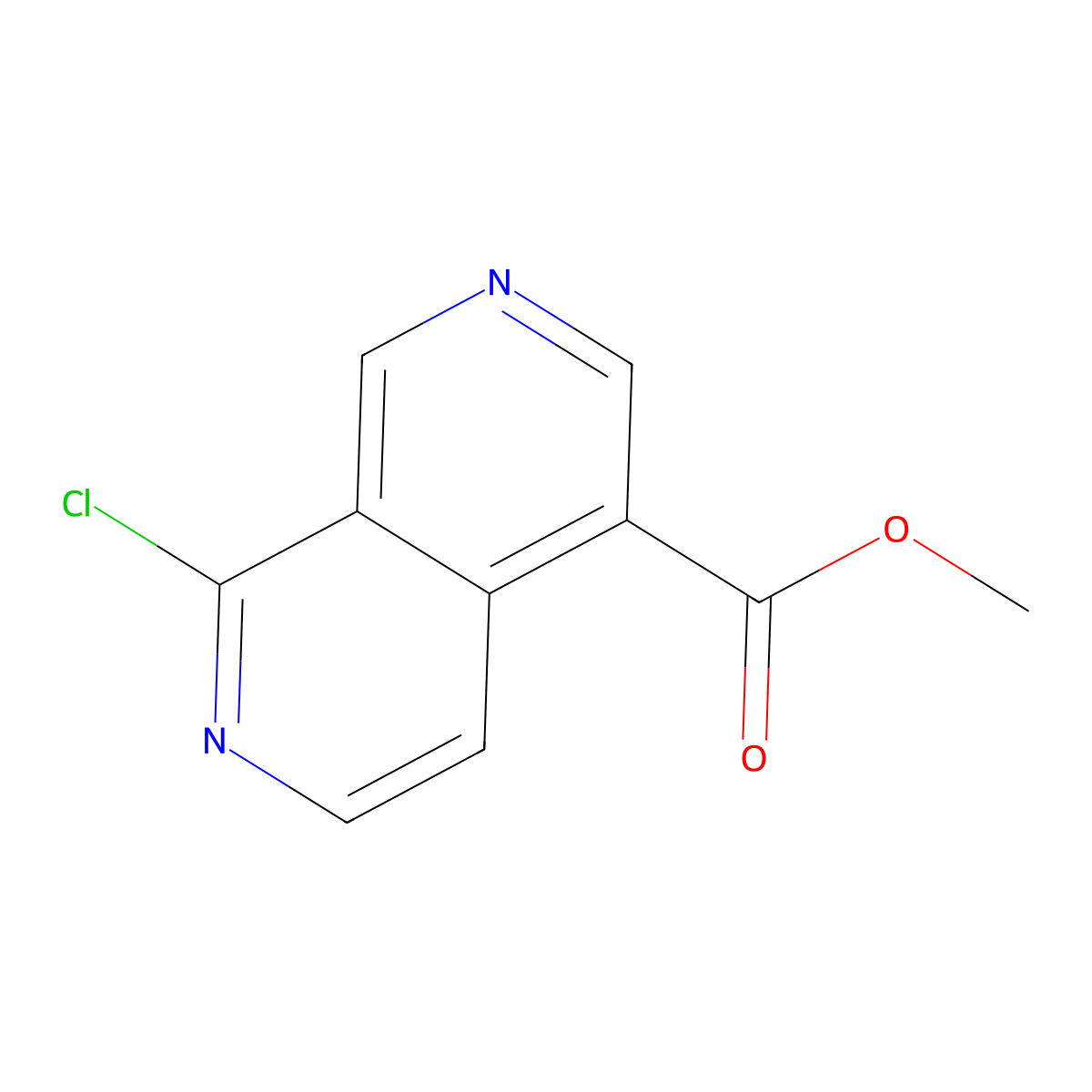 Methyl 8-chloro-2,7-naphthyridine-4-carboxylate molecular structure, CAS 1823957-71-6