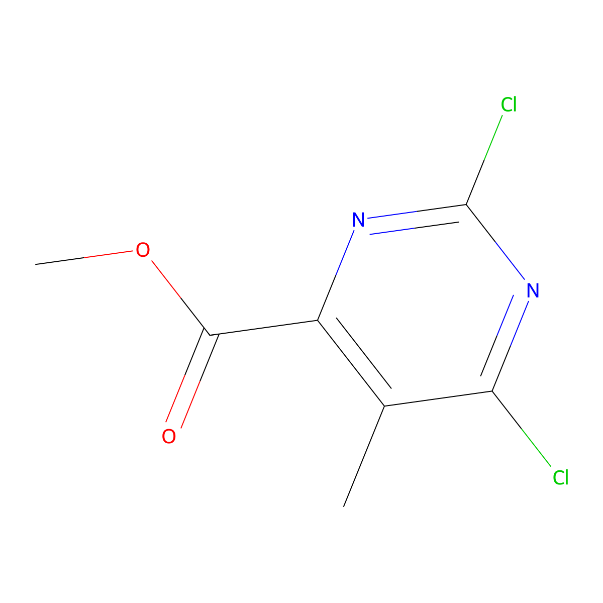 Methyl 2,6-dichloro-5-methylpyrimidine-4-carboxylate molecular structure, CAS 1823957-96-5