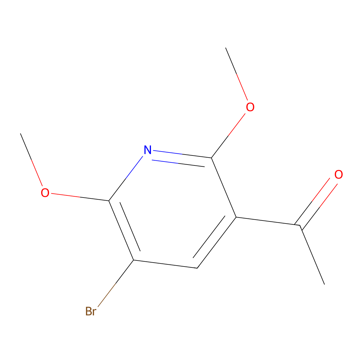 1-(5-Bromo-2,6-dimethoxypyridin-3-yl)ethanone molecular structure, CAS 1823958-01-5