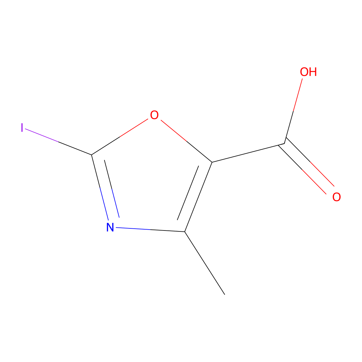 2-Iodo-4-methyloxazole-5-carboxylic acid molecular structure, CAS 1823958-98-0