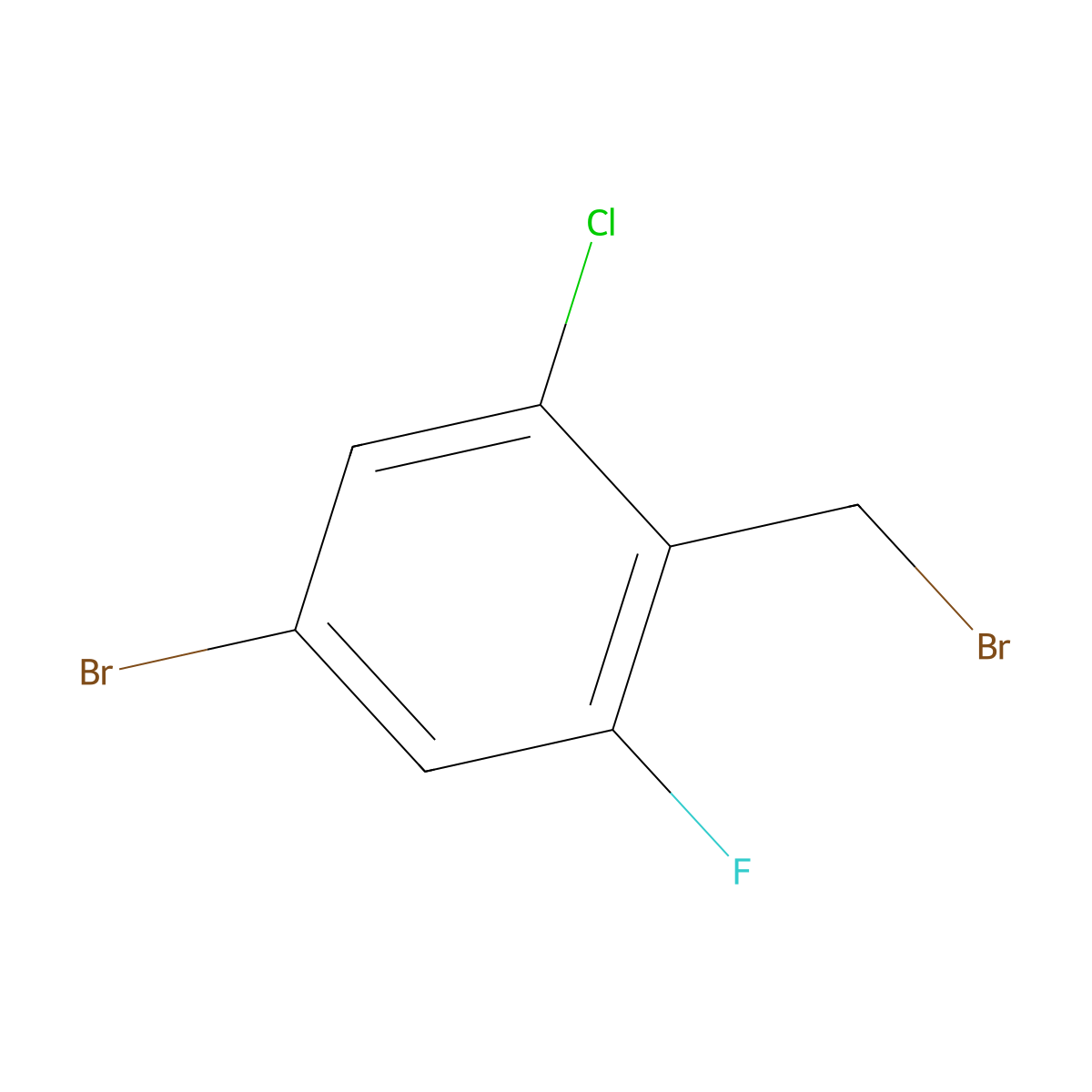 2-Fluoro-4-bromo-6-chlorobenzyl bromide molecular structure, CAS 1823959-60-9