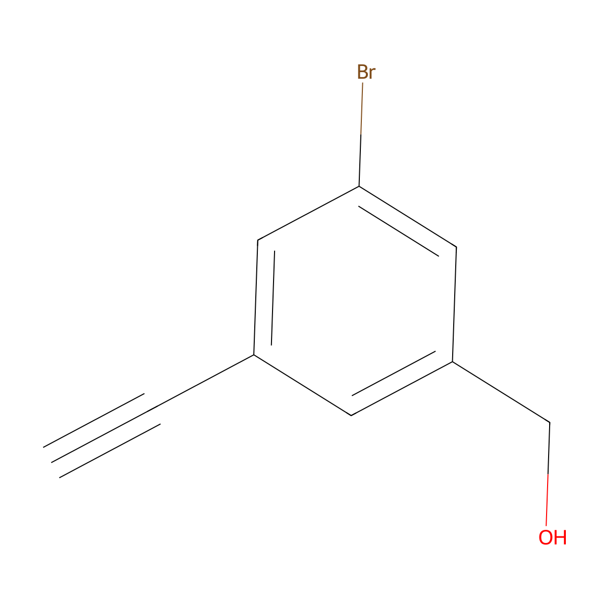 (3-Bromo-5-ethynylphenyl)methanol molecular structure, CAS 1823959-61-0