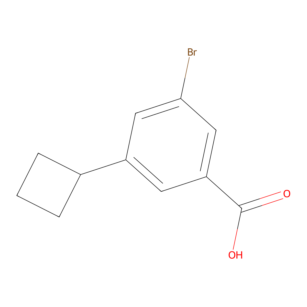 3-Bromo-5-cyclobutylbenzoic acid molecular structure, CAS 1823960-04-8