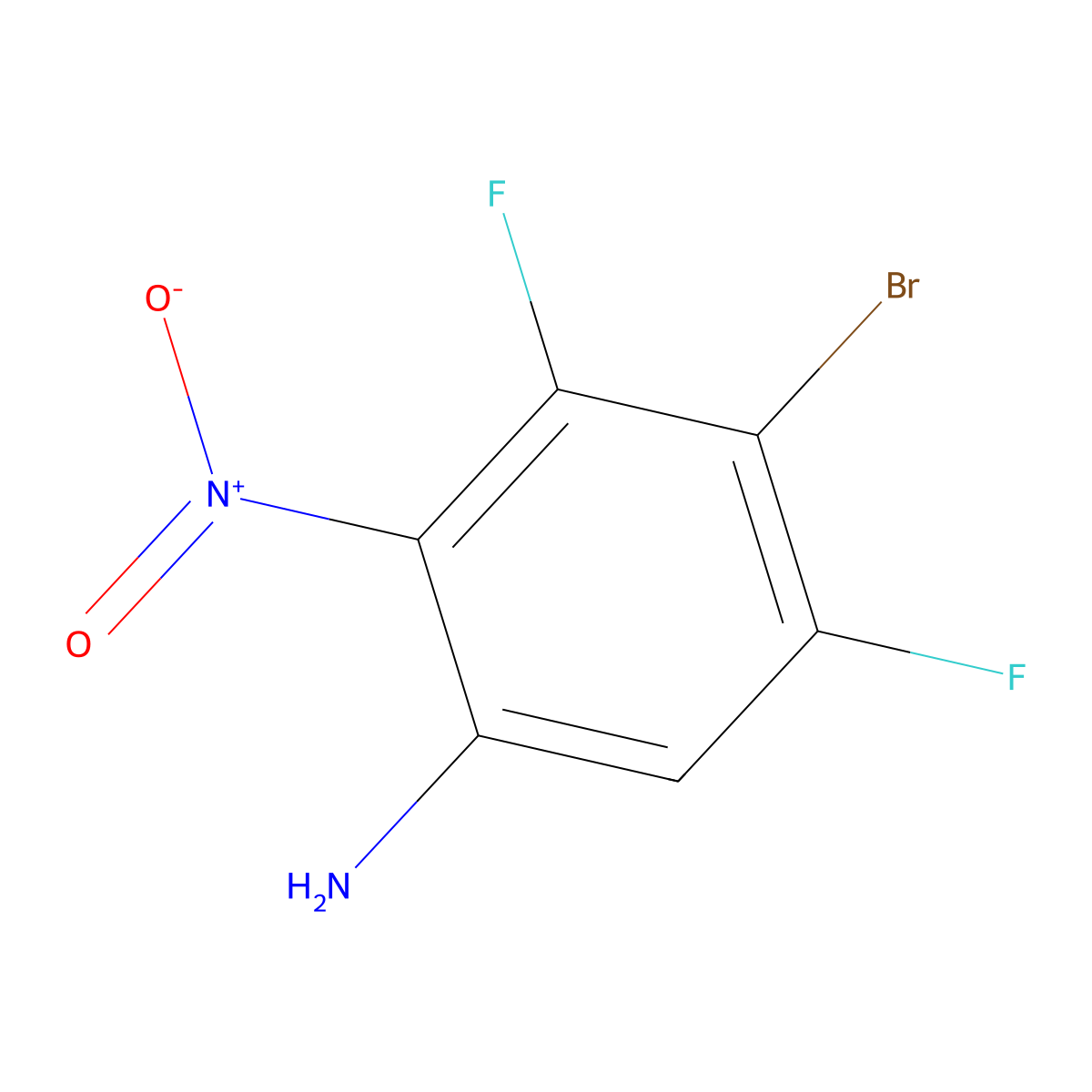 4-Bromo-3,5-difluoro-2-nitroaniline molecular structure, CAS 1823960-65-1