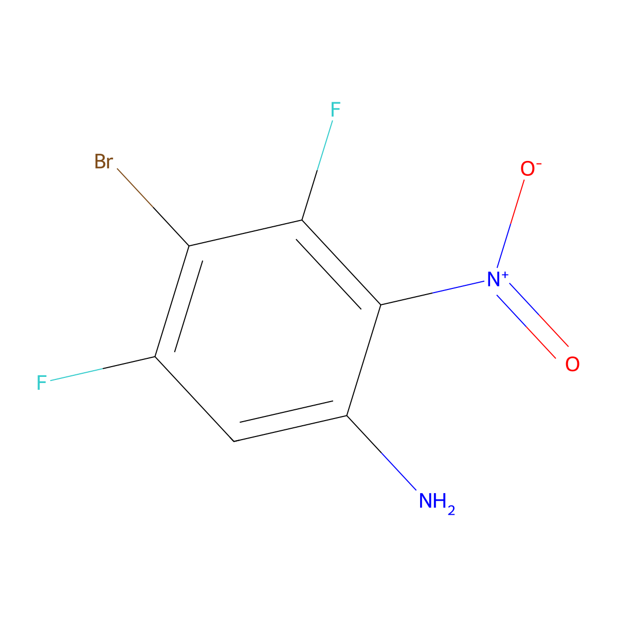 4-Bromo-3,5-difluoro-2-nitroaniline molecular structure, CAS 1823960-65-1