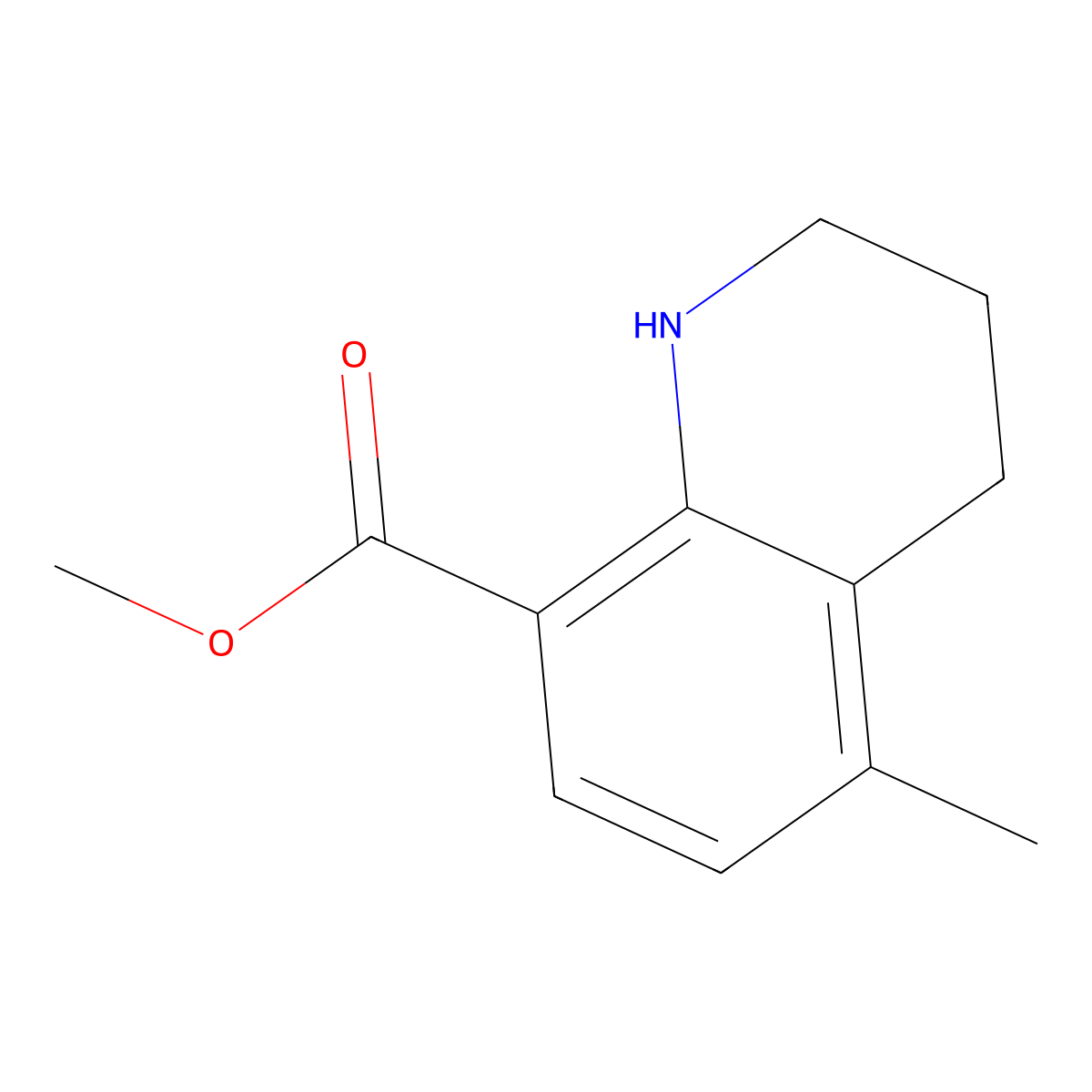 Methyl 5-methyl-1,2,3,4-tetrahydroquinoline-8-carboxylate molecular structure, CAS 1823961-10-9