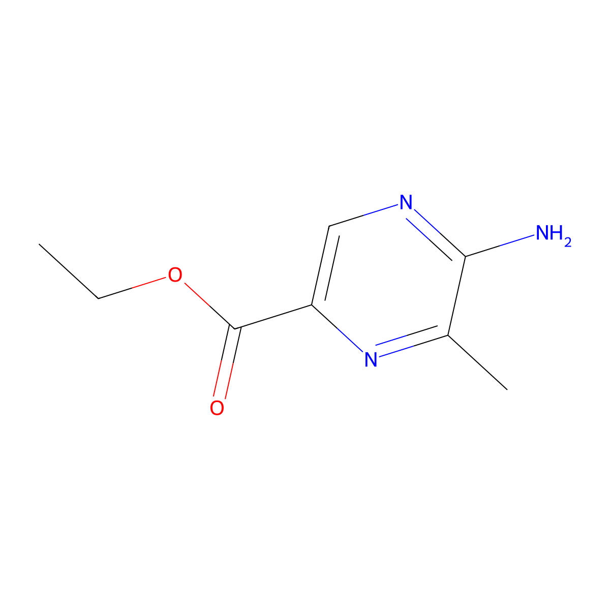 Ethyl 5-amino-6-methylpyrazine-2-carboxylate molecular structure, CAS 1823961-45-0