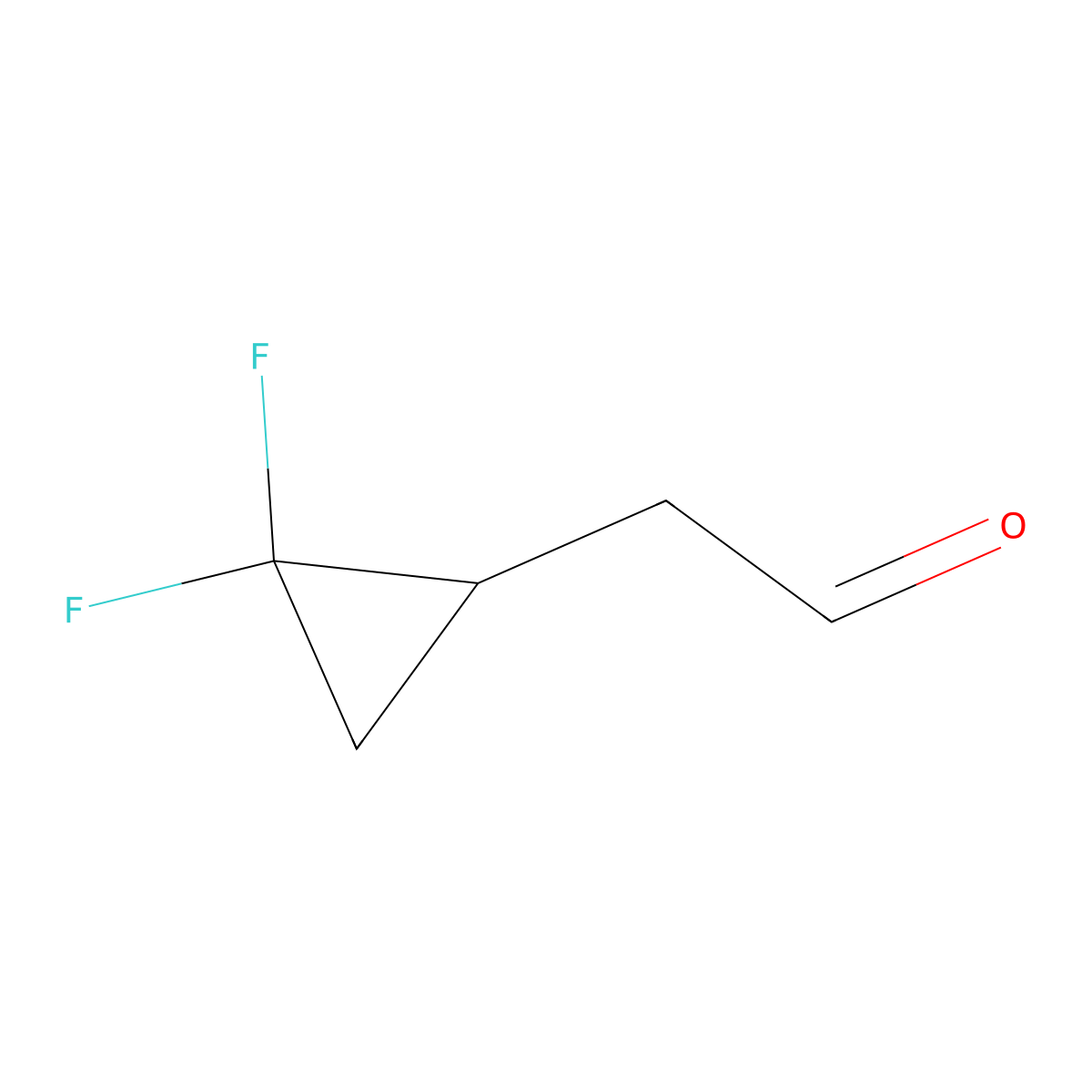 Cyclopropaneacetaldehyde, 2,2-difluoro- molecular structure, CAS 1823961-57-4