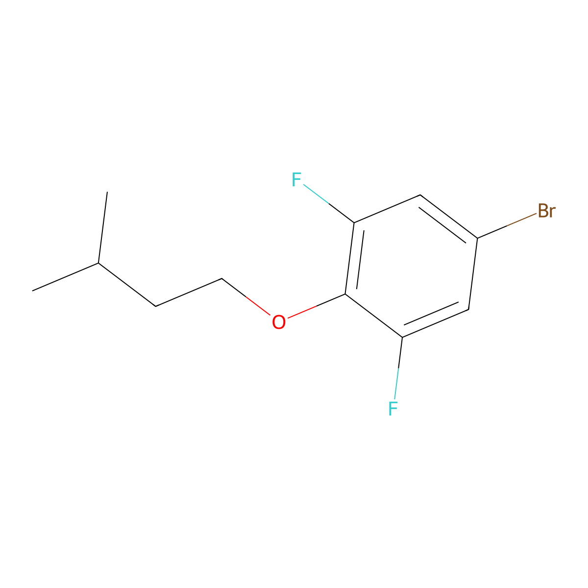 1-Bromo-3,5-difluoro-4-iso-pentyloxybenzene molecular structure, CAS 1823961-93-8