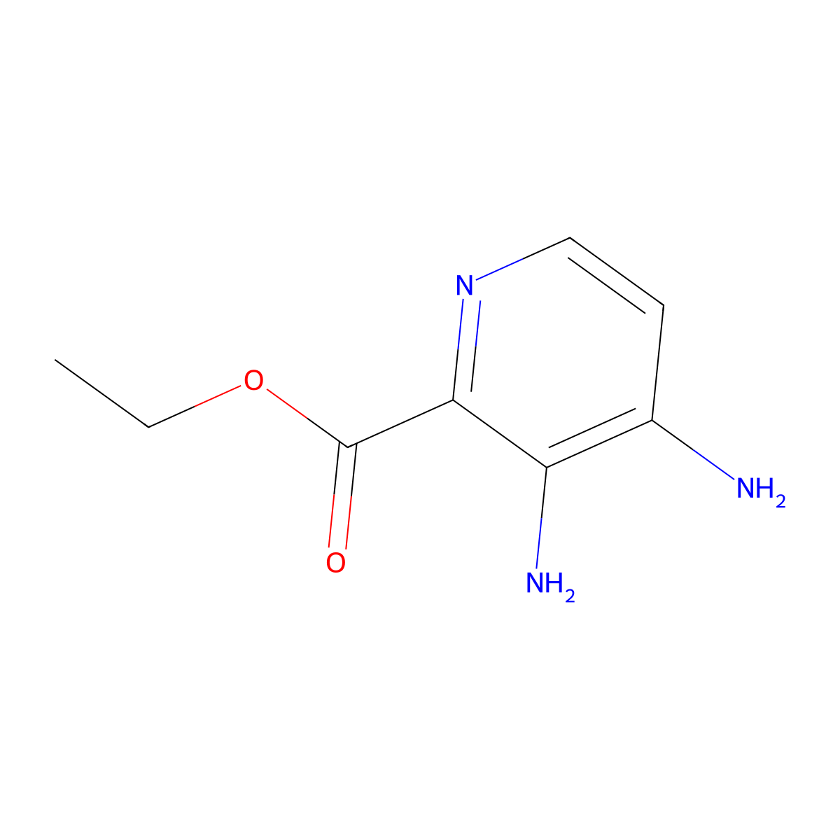 Ethyl 3,4-diaminopyridine-2-carboxylate molecular structure, CAS 1823962-72-6