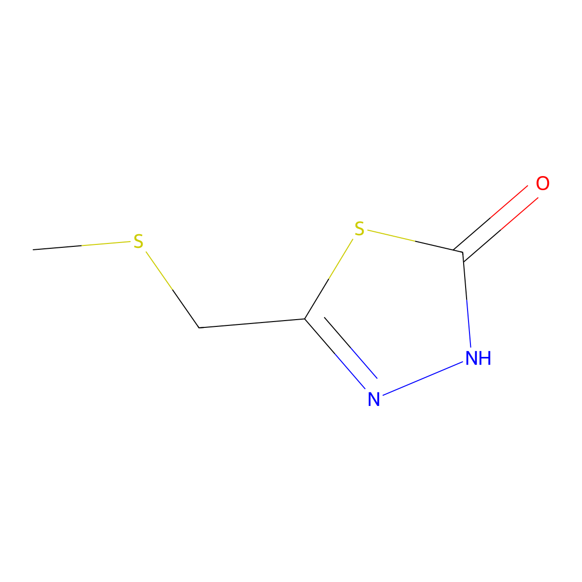 5-[(Methylsulfanyl)methyl]-1,3,4-thiadiazol-2-ol molecular structure, CAS 1823962-73-7