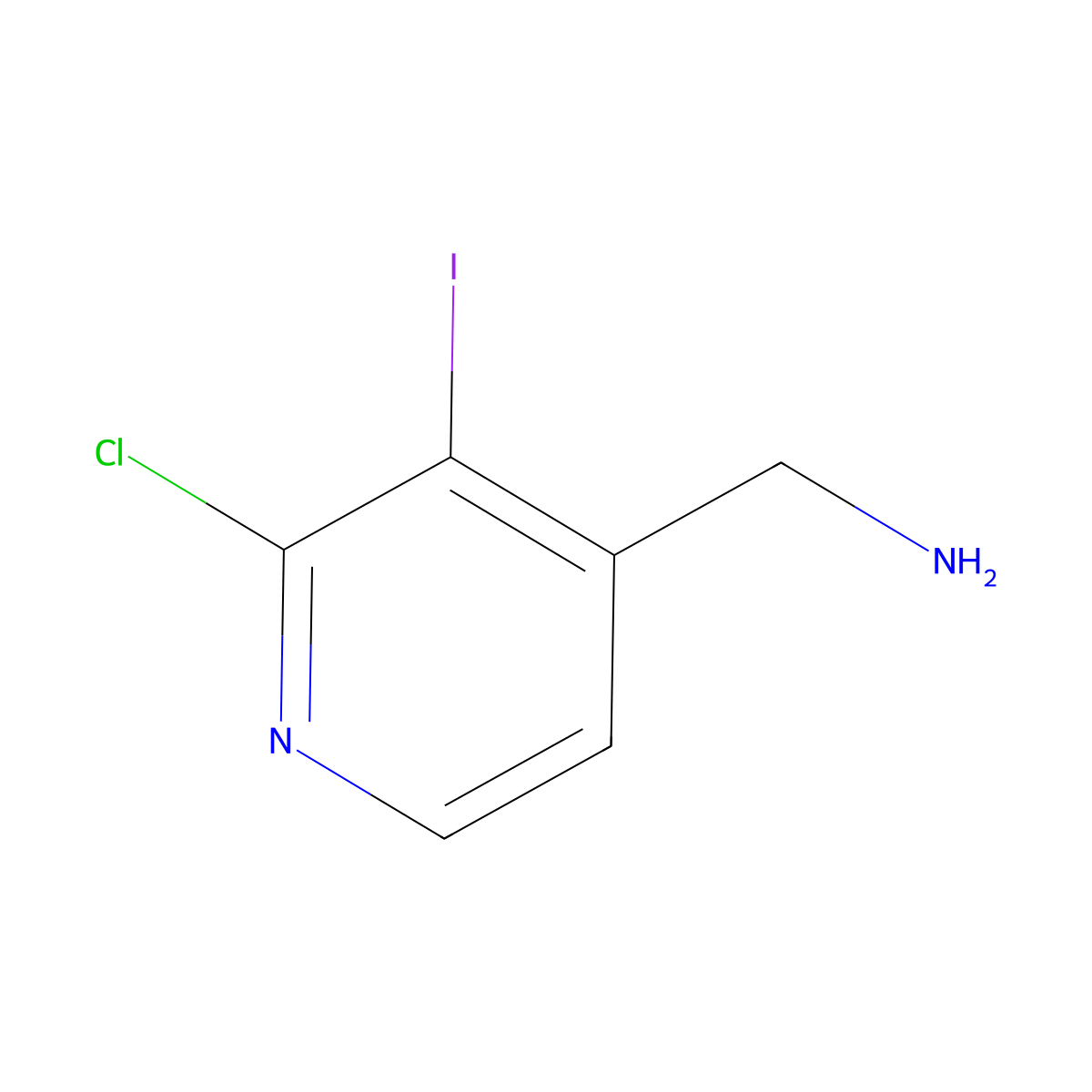(2-Chloro-3-iodopyridin-4-yl)methanamine molecular structure, CAS 1823963-74-1