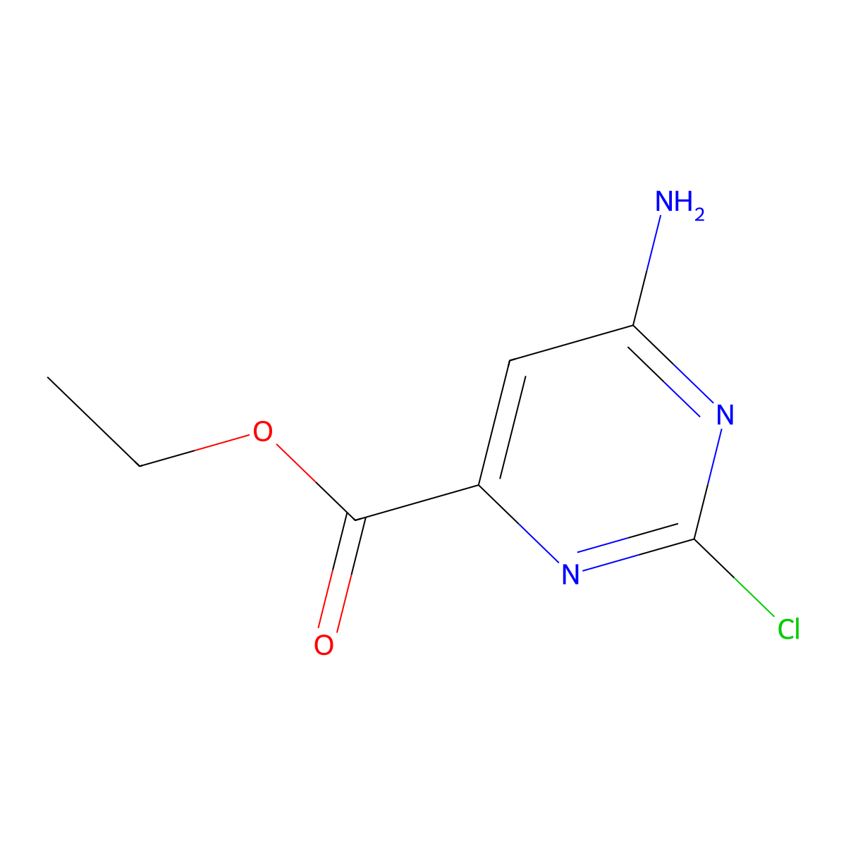 Ethyl 6-amino-2-chloropyrimidine-4-carboxylate molecular structure, CAS 1823964-37-9