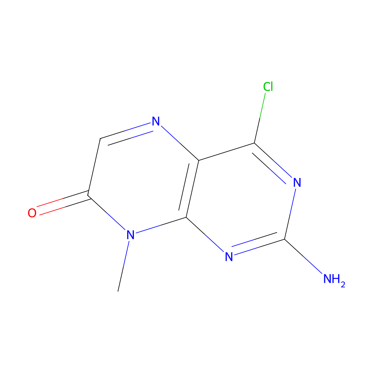 2-Amino-4-chloro-8-methyl-7,8-dihydropteridin-7-one molecular structure, CAS 1823965-03-2